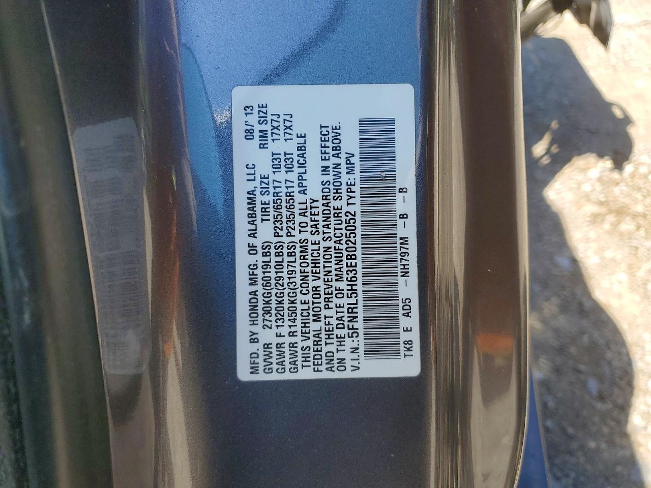 2014 Honda Odyssey Exl Gray vin: 5FNRL5H63EB025052