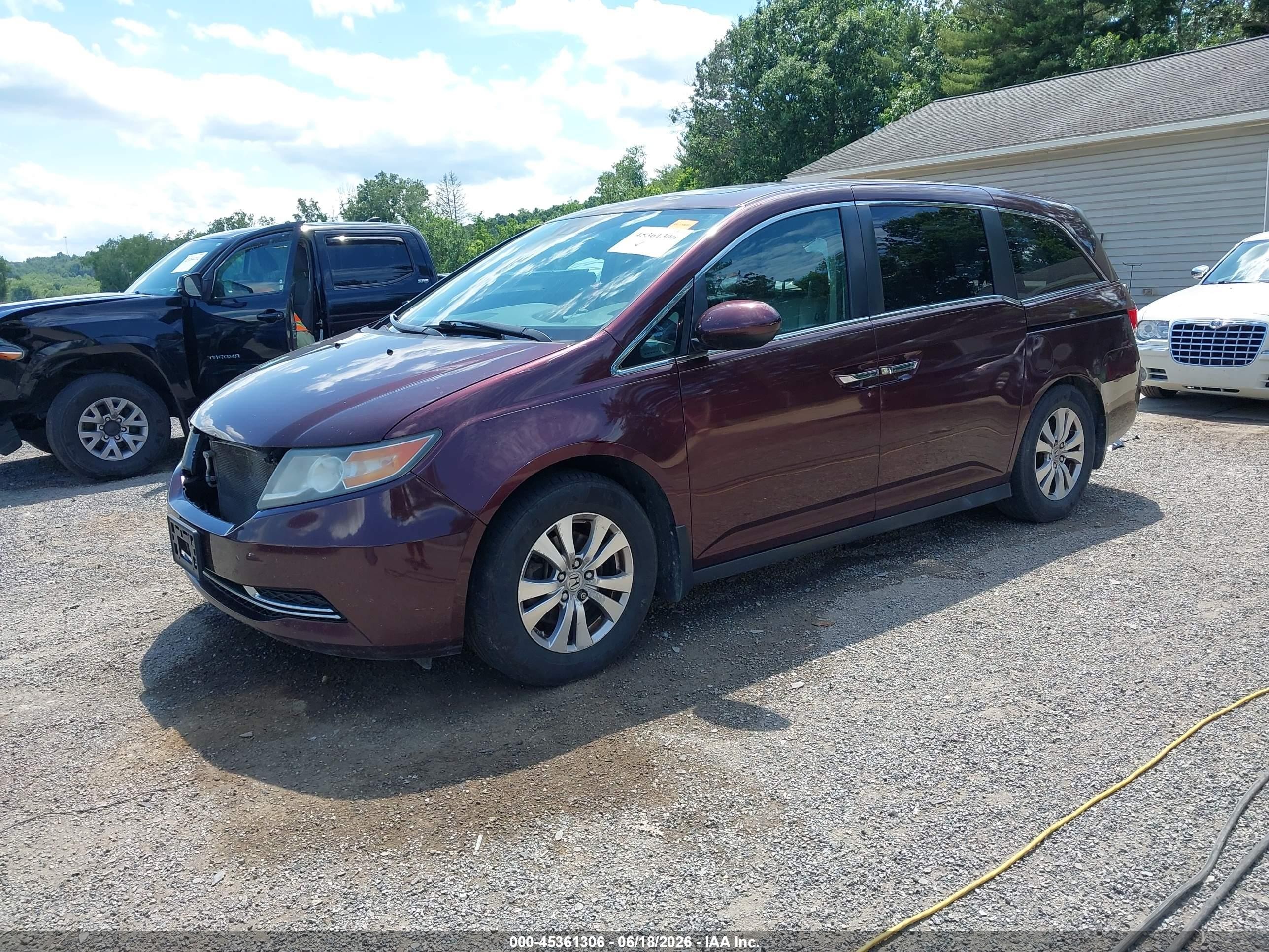 2014 Honda Odyssey Ex-l Purple vin: 5FNRL5H63EB029909