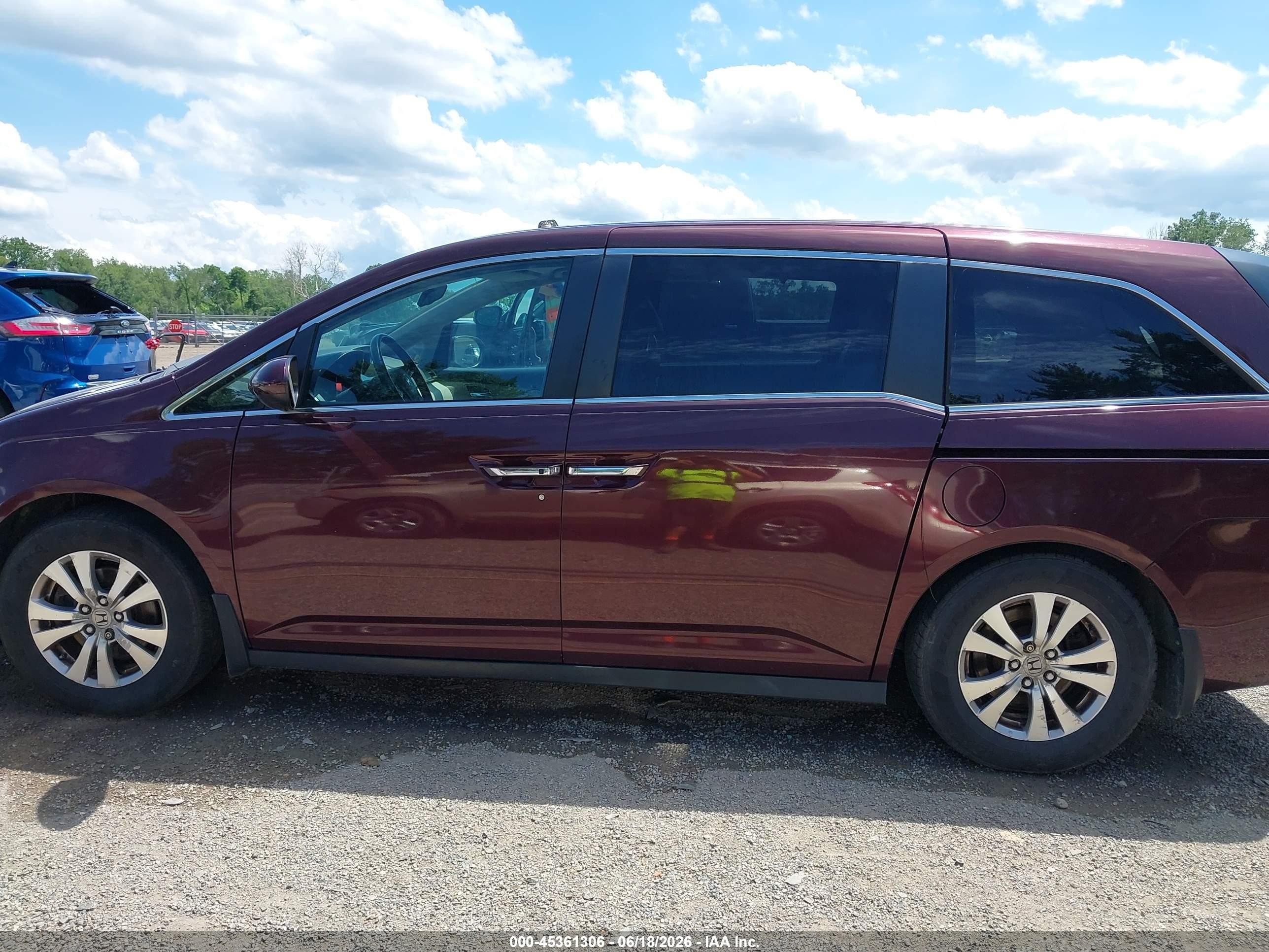2014 Honda Odyssey Ex-l Purple vin: 5FNRL5H63EB029909