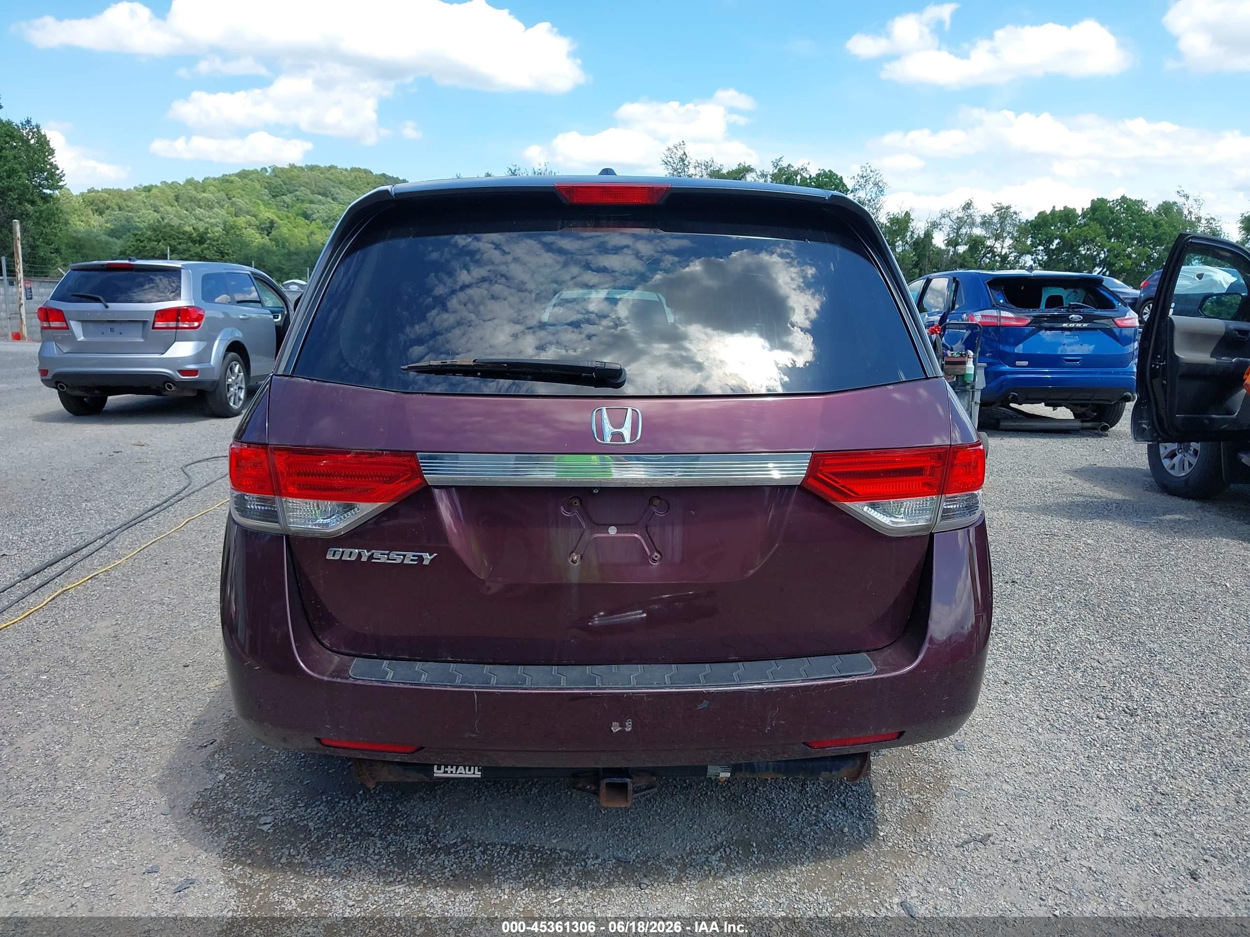 2014 Honda Odyssey Ex-l Purple vin: 5FNRL5H63EB029909