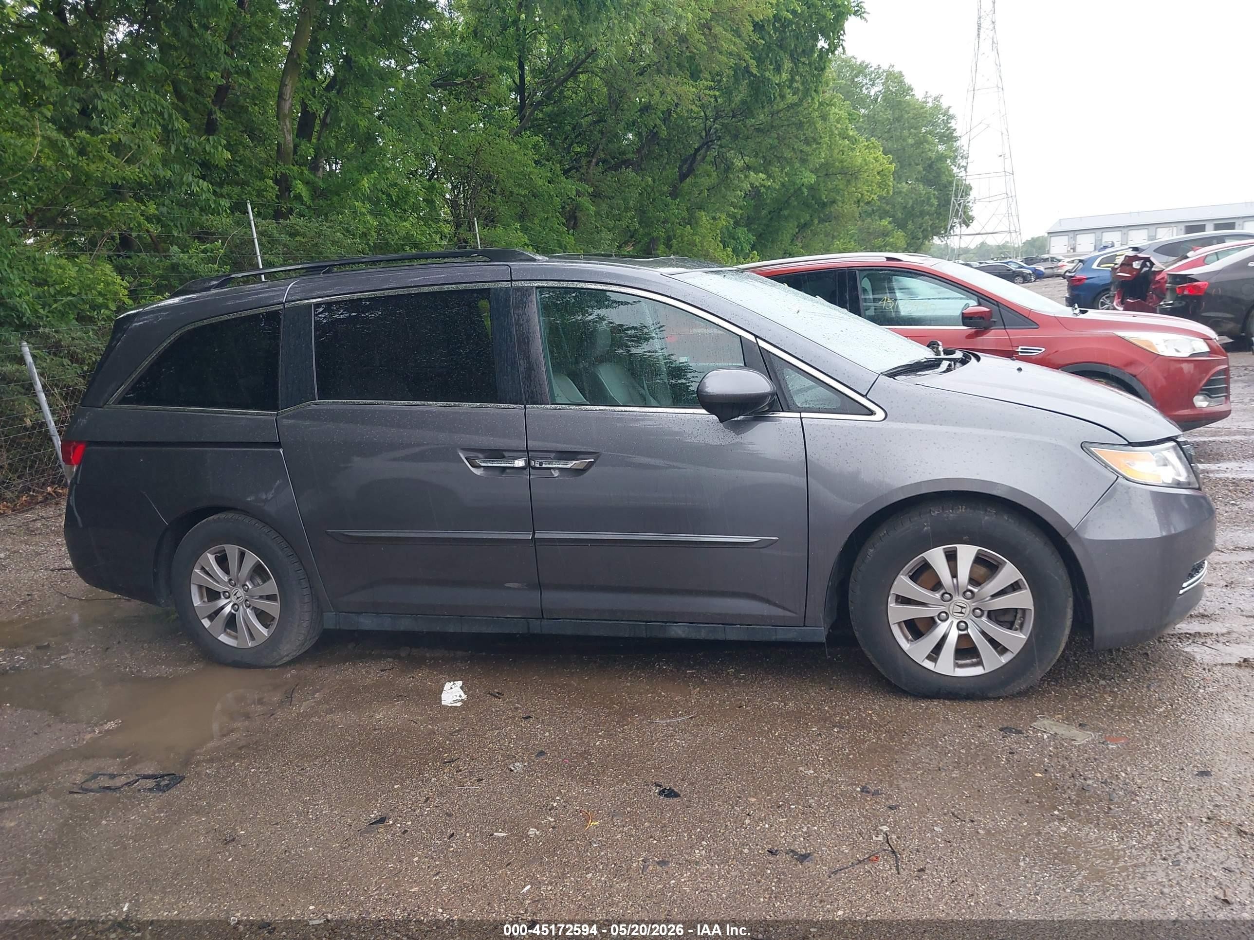 2014 Honda Odyssey Ex-l Gray vin: 5FNRL5H63EB033684