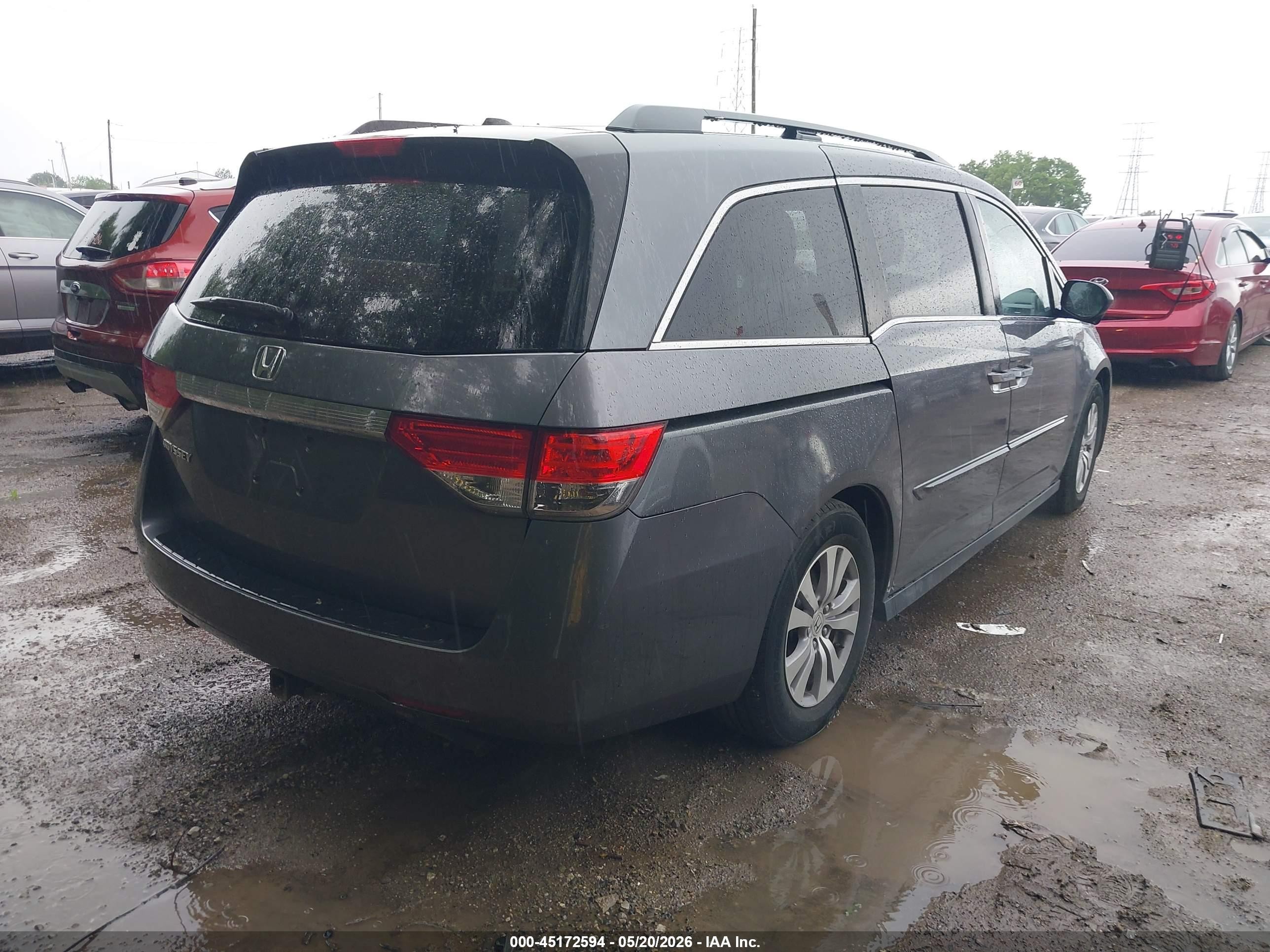 2014 Honda Odyssey Ex-l Gray vin: 5FNRL5H63EB033684