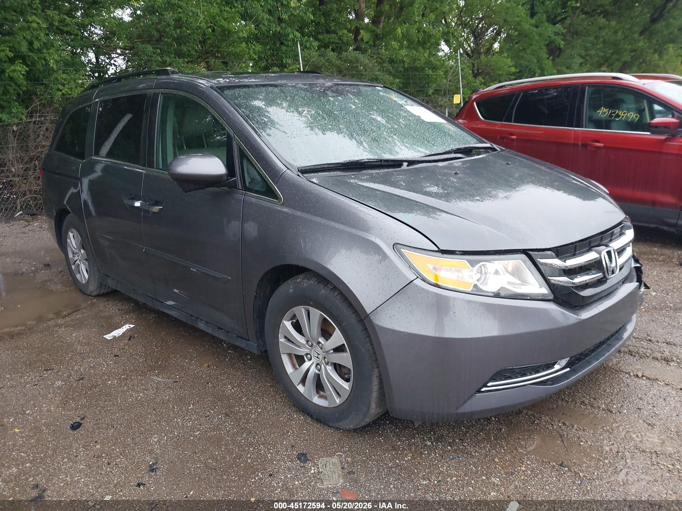 2014 Honda Odyssey Ex-l Gray vin: 5FNRL5H63EB033684
