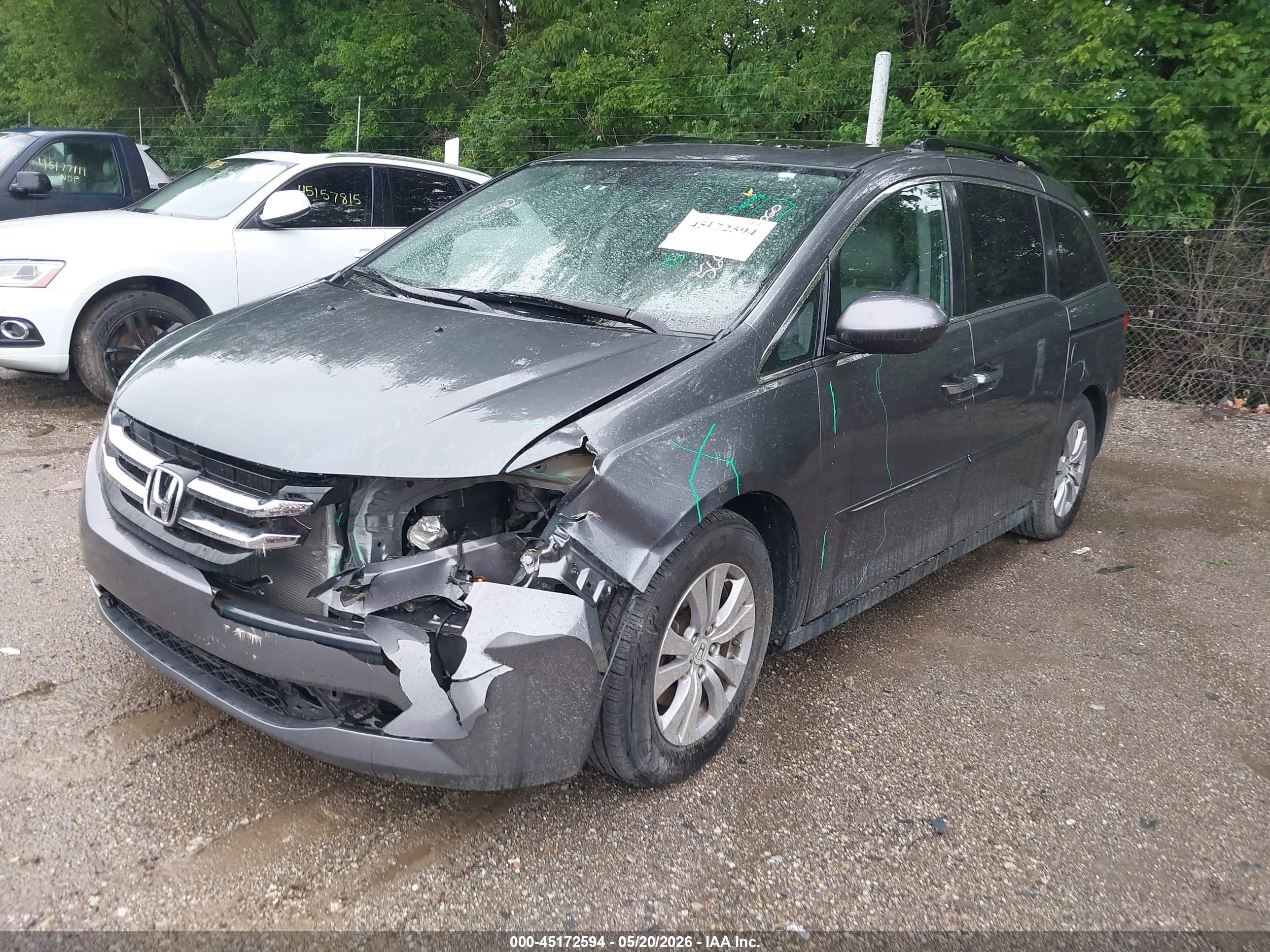 2014 Honda Odyssey Ex-l Gray vin: 5FNRL5H63EB033684