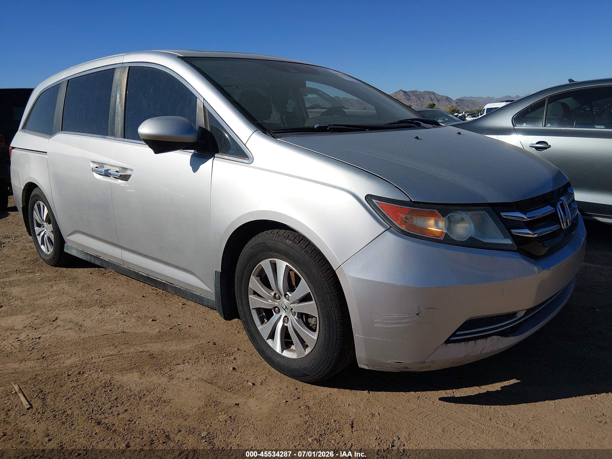 2014 Honda Odyssey Ex-l Silver vin: 5FNRL5H63EB052784