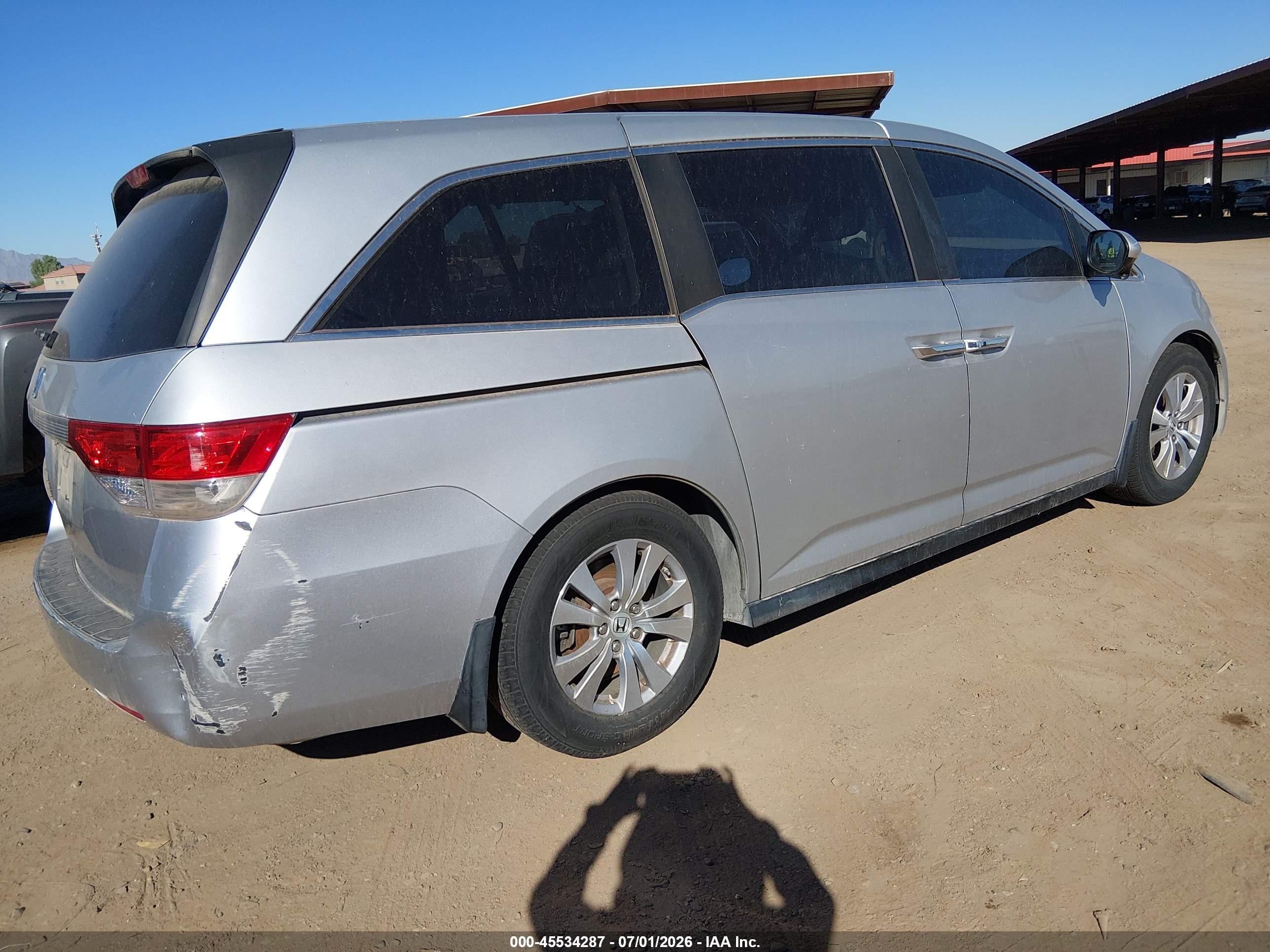2014 Honda Odyssey Ex-l Silver vin: 5FNRL5H63EB052784
