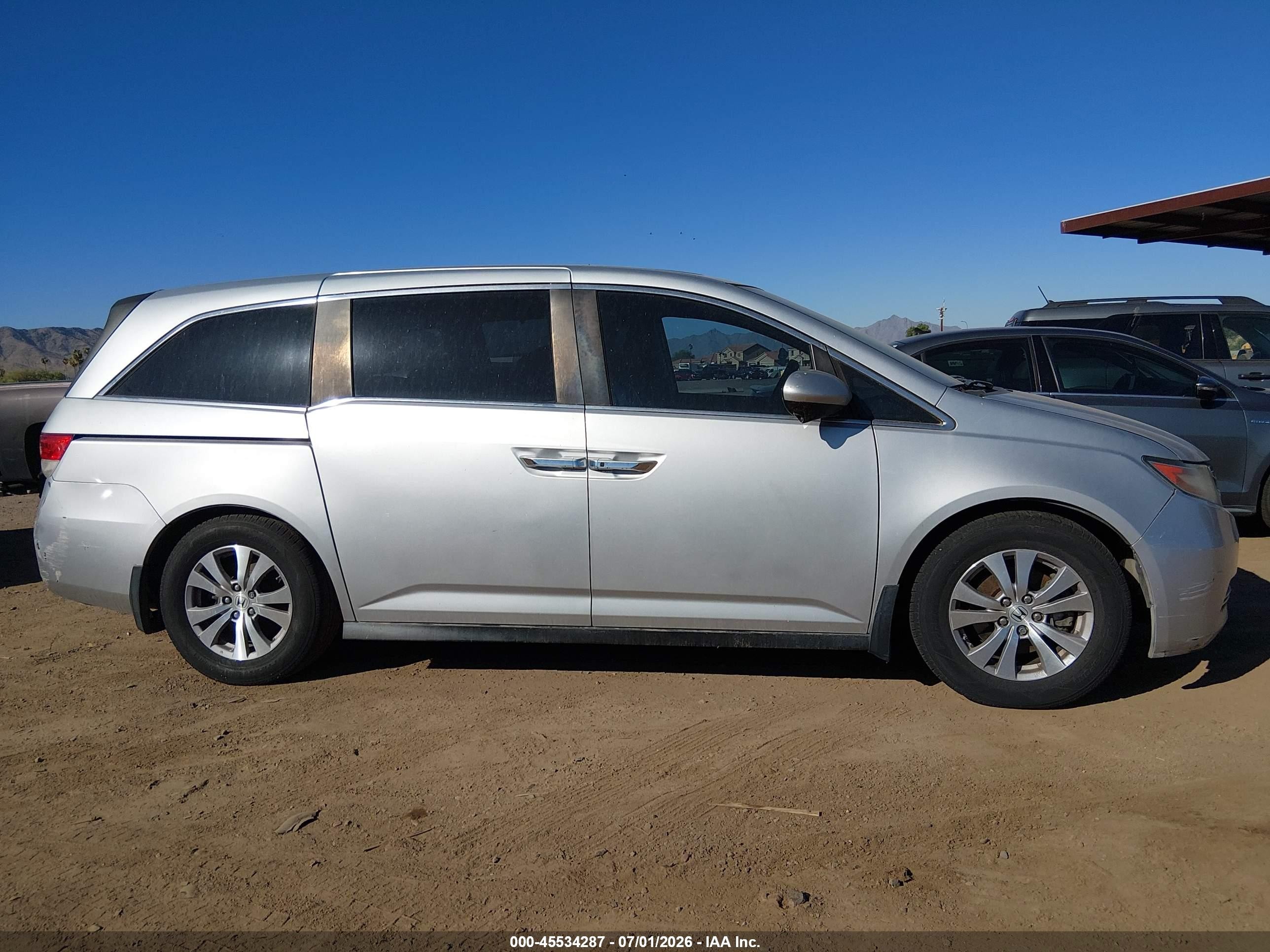 2014 Honda Odyssey Ex-l Silver vin: 5FNRL5H63EB052784