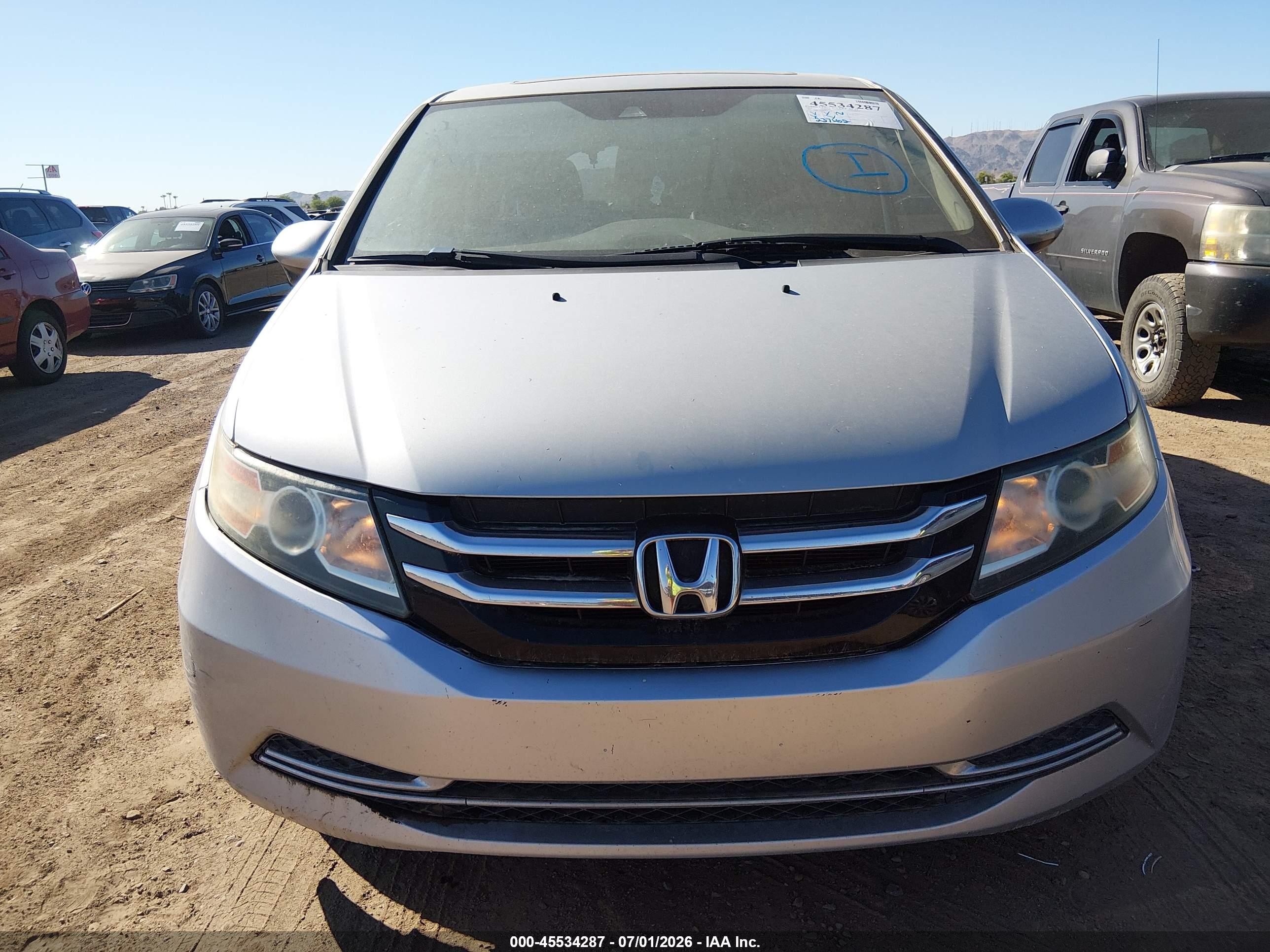 2014 Honda Odyssey Ex-l Silver vin: 5FNRL5H63EB052784