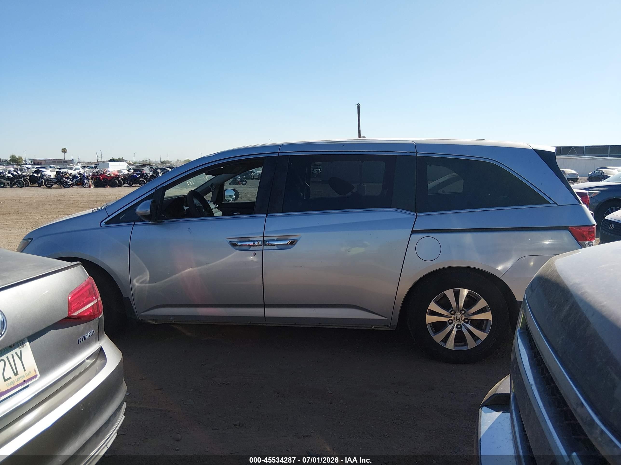 2014 Honda Odyssey Ex-l Silver vin: 5FNRL5H63EB052784