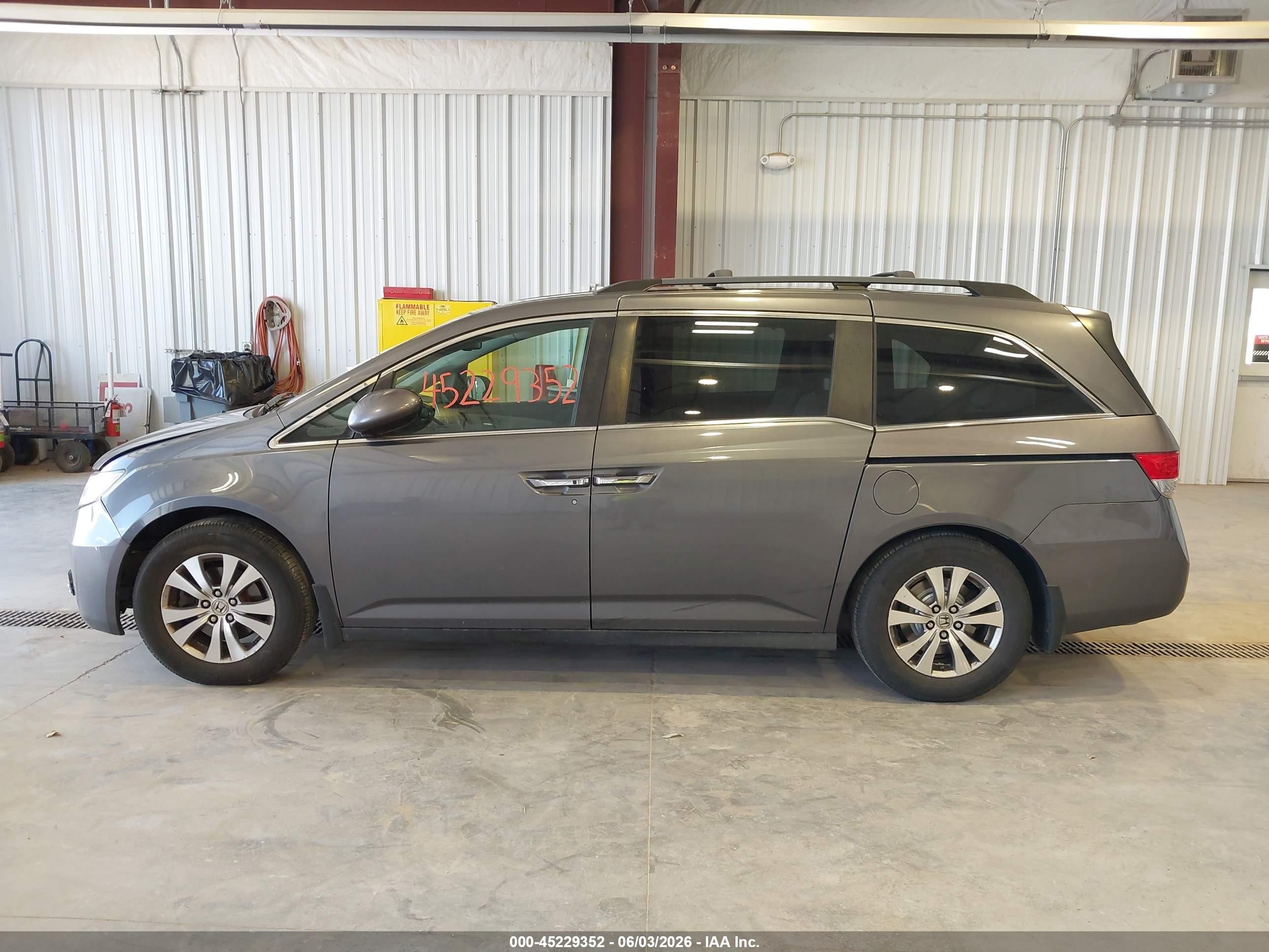2014 Honda Odyssey Ex-l Gray vin: 5FNRL5H63EB054003