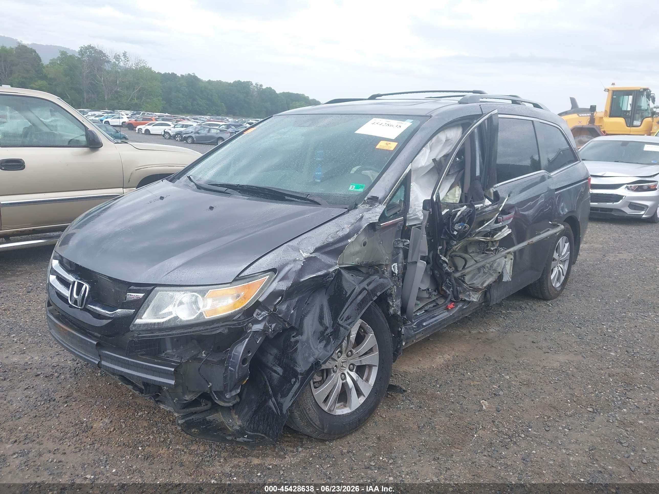 2014 Honda Odyssey Ex-l Gray vin: 5FNRL5H63EB060836