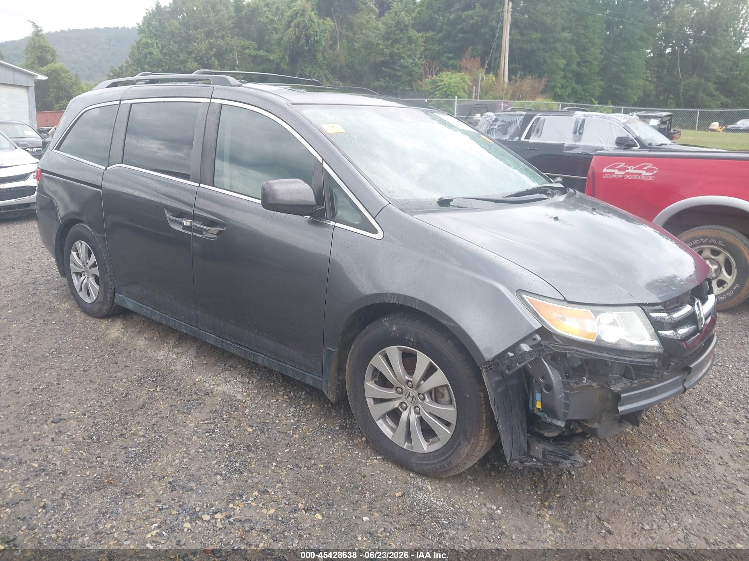 2014 Honda Odyssey Ex-l Gray vin: 5FNRL5H63EB060836