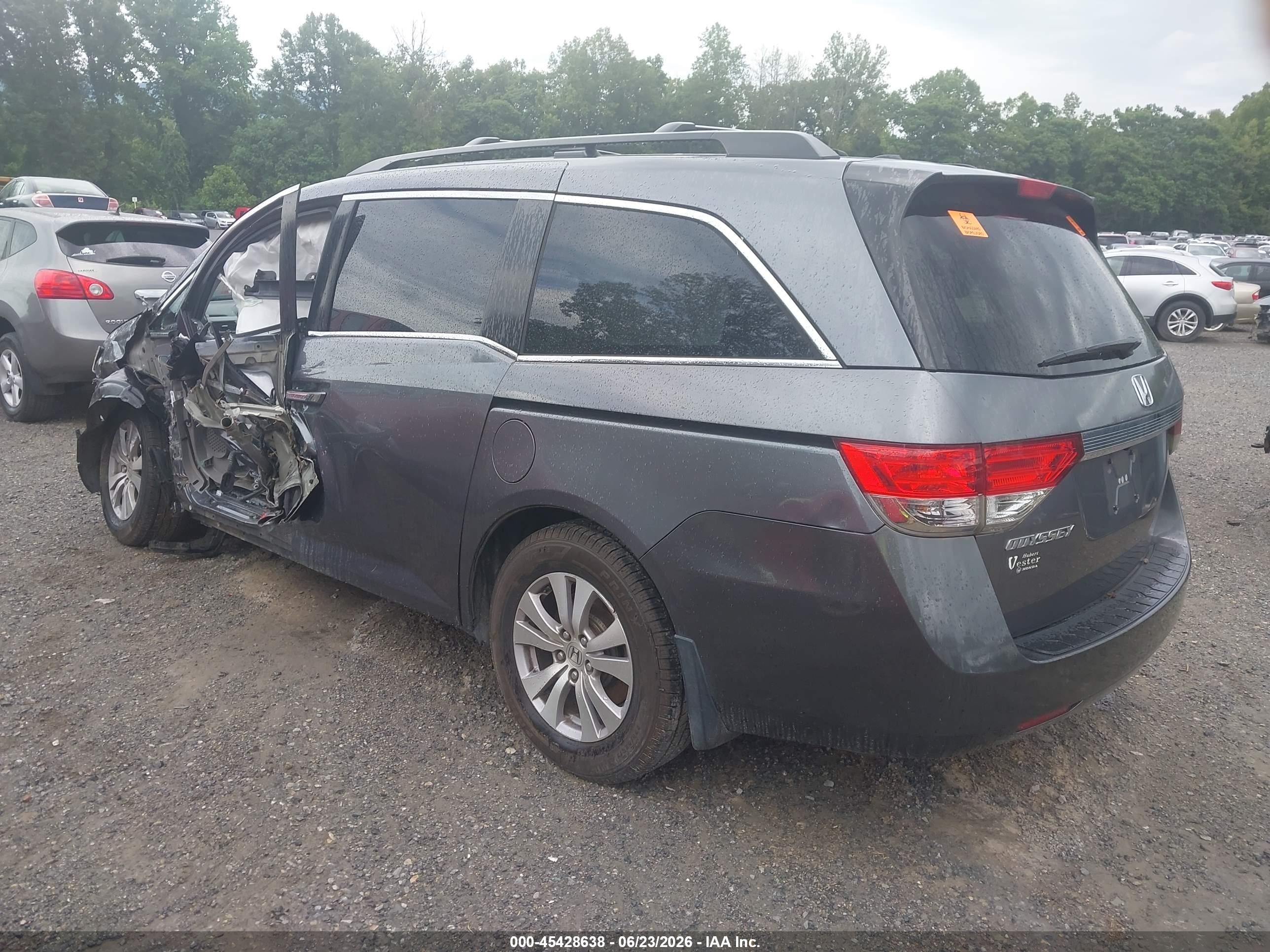 2014 Honda Odyssey Ex-l Gray vin: 5FNRL5H63EB060836