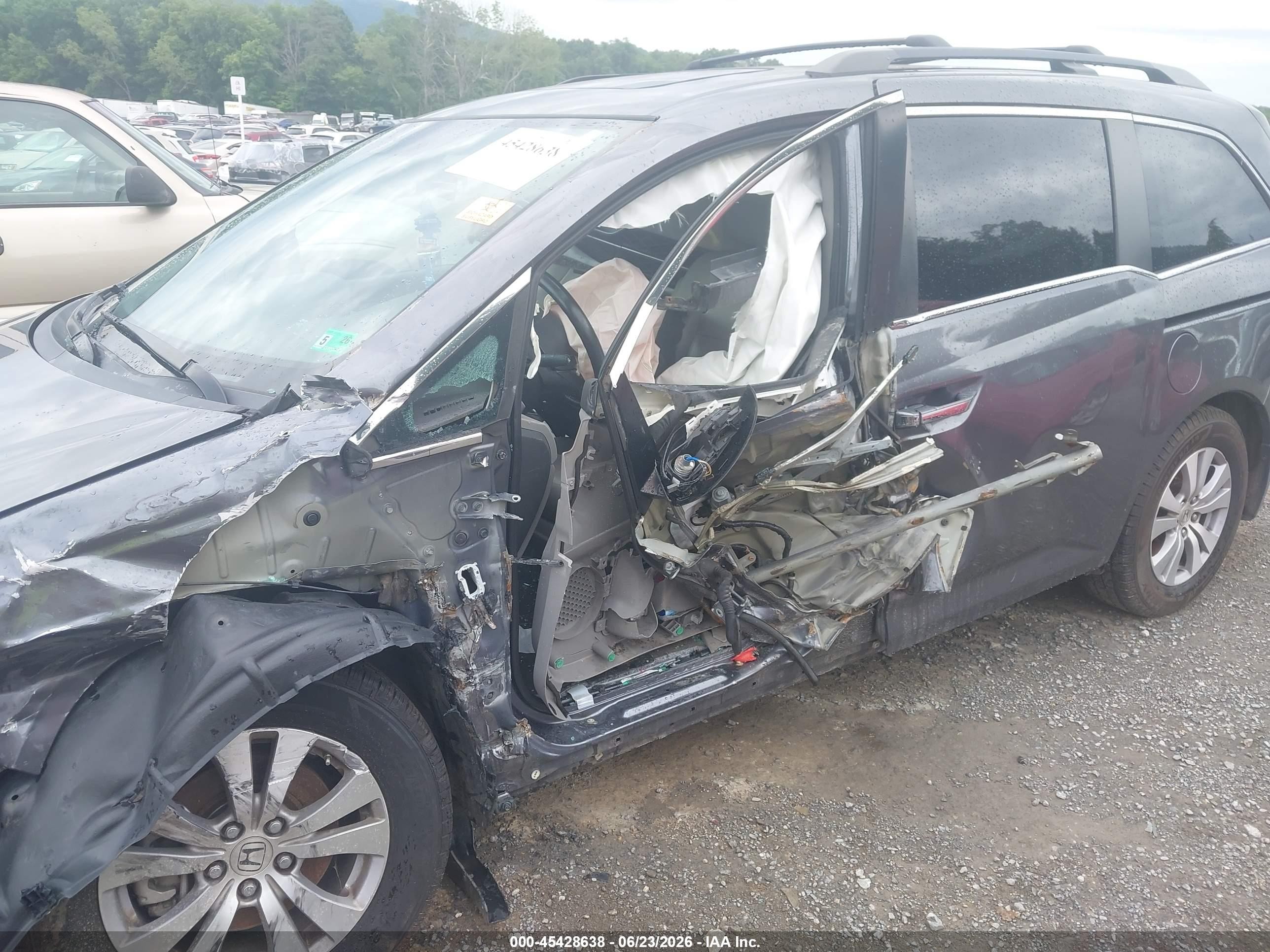 2014 Honda Odyssey Ex-l Gray vin: 5FNRL5H63EB060836