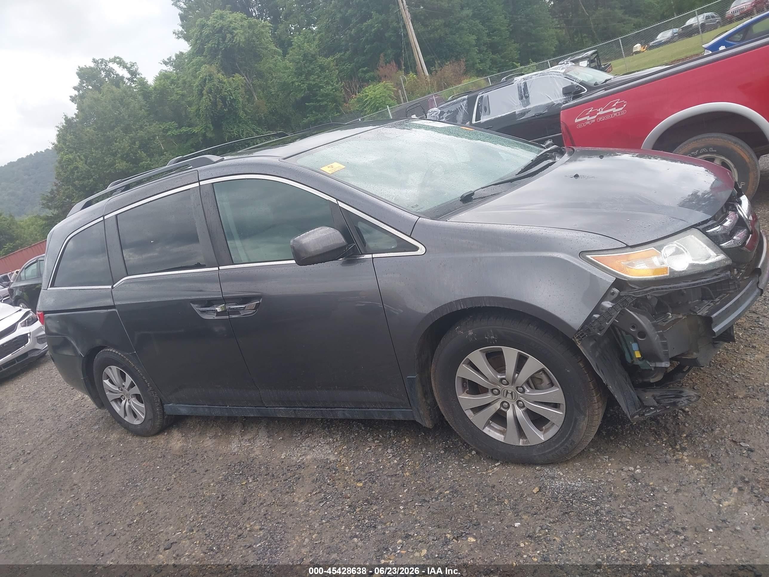 2014 Honda Odyssey Ex-l Gray vin: 5FNRL5H63EB060836