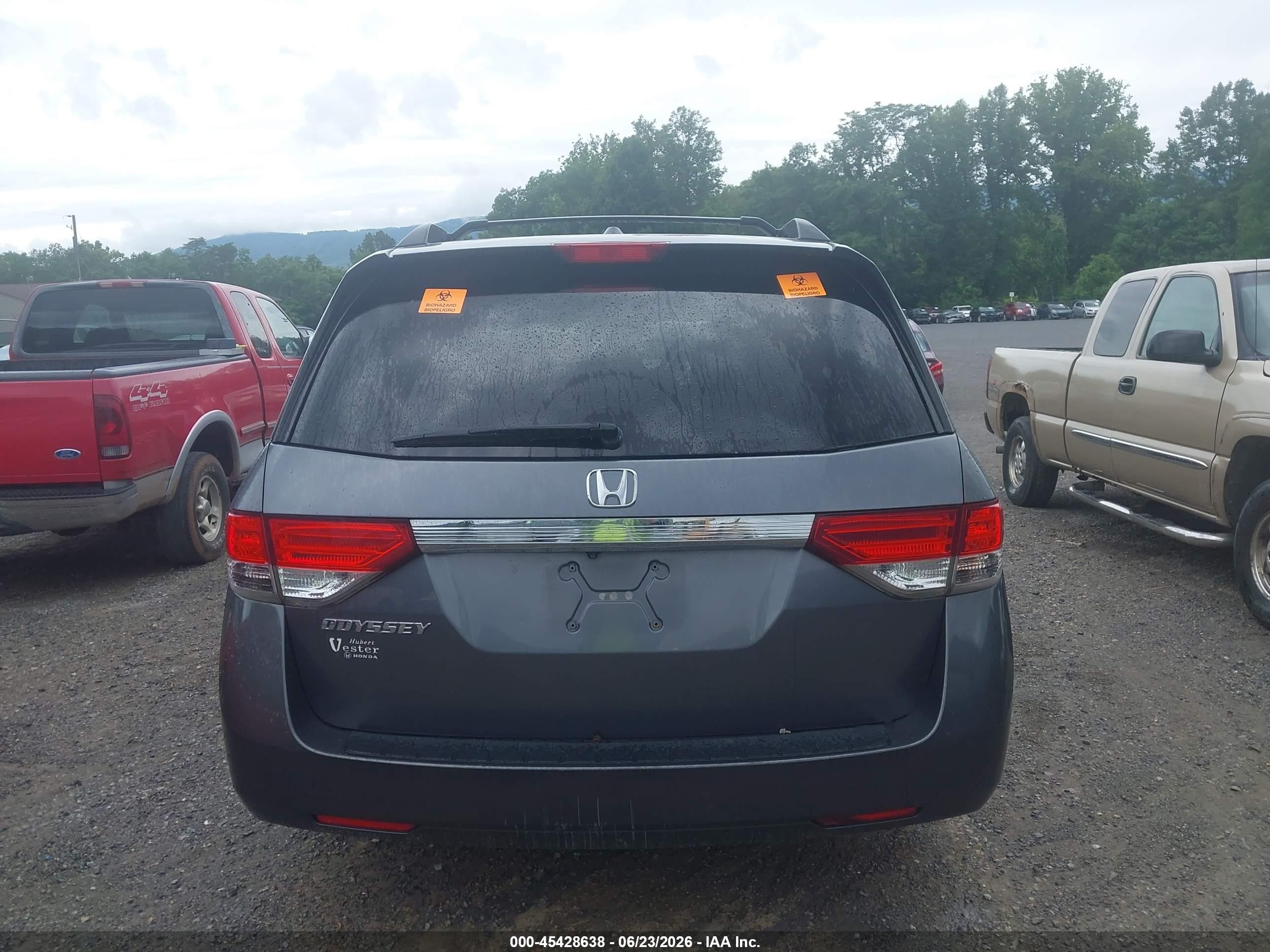 2014 Honda Odyssey Ex-l Gray vin: 5FNRL5H63EB060836