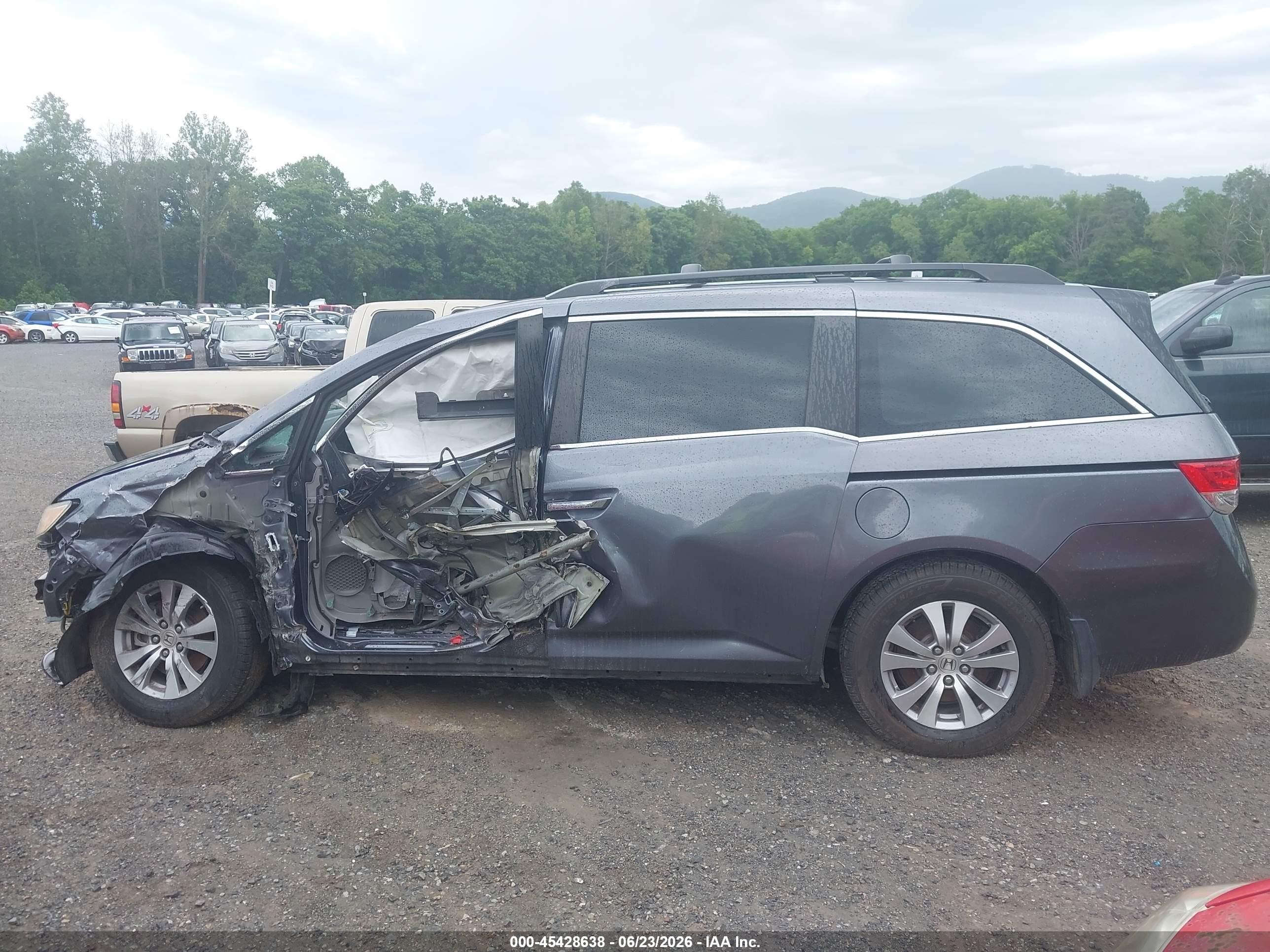 2014 Honda Odyssey Ex-l Gray vin: 5FNRL5H63EB060836