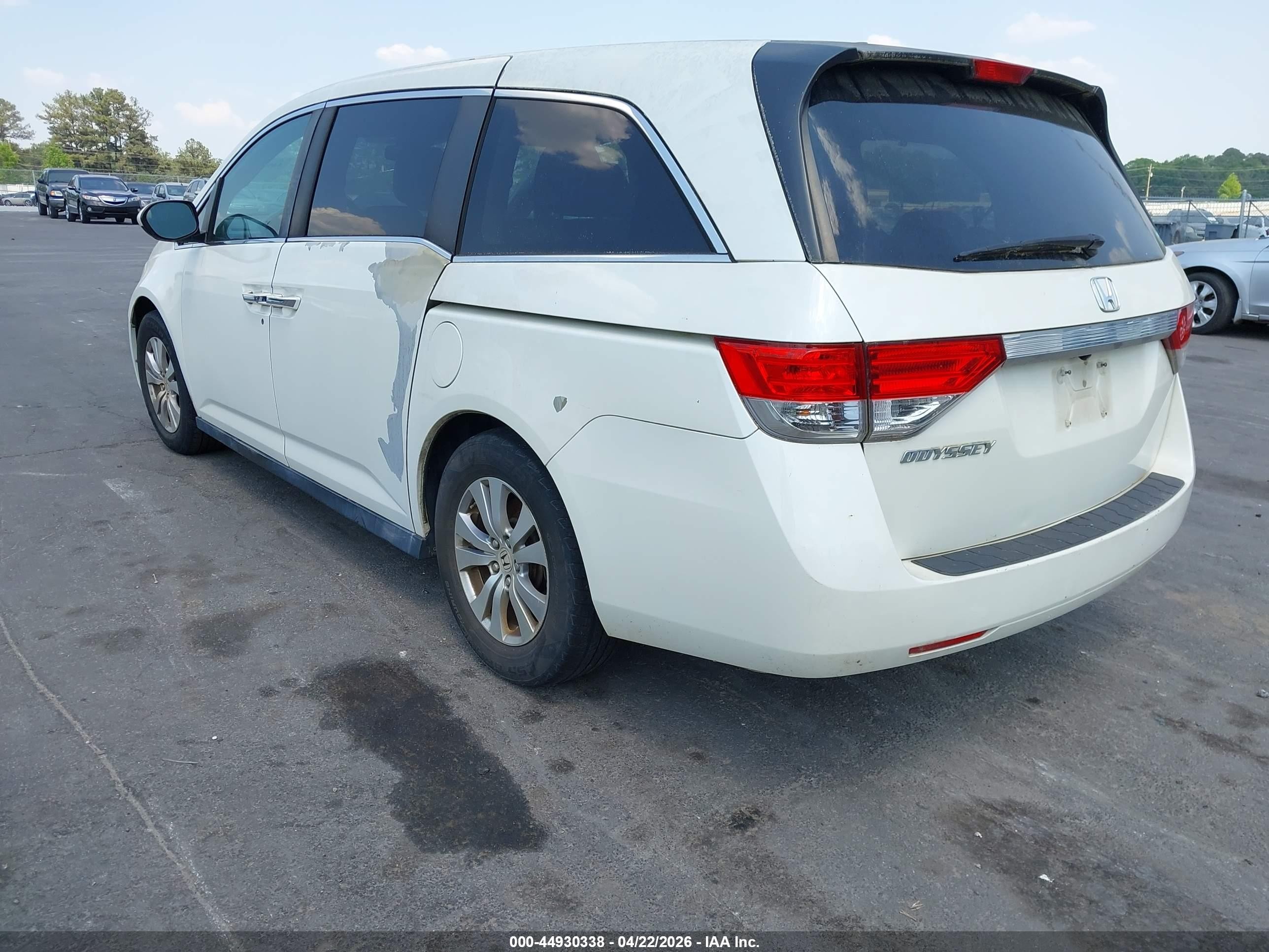 2014 Honda Odyssey Ex-l White vin: 5FNRL5H63EB072548