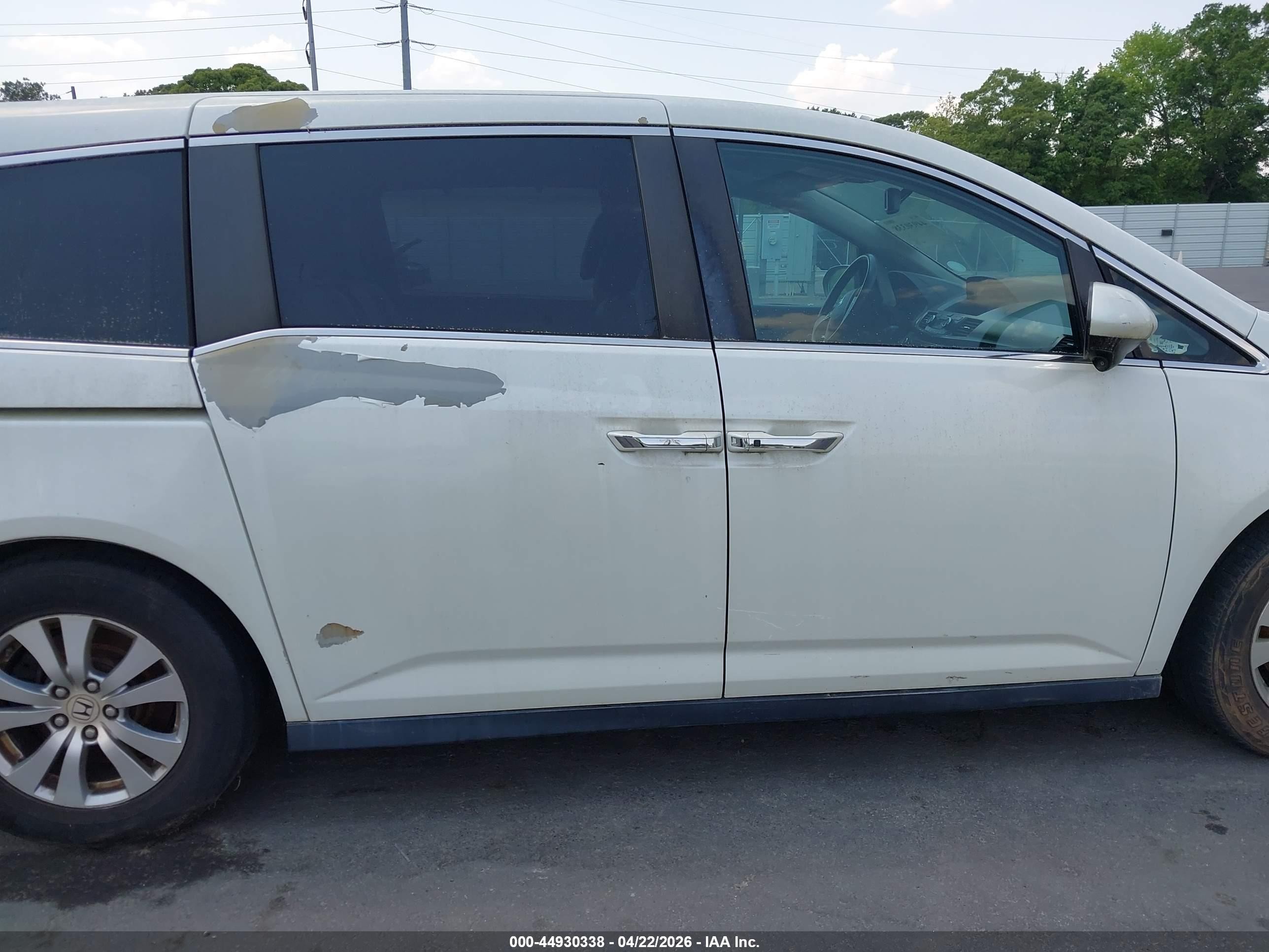 2014 Honda Odyssey Ex-l White vin: 5FNRL5H63EB072548