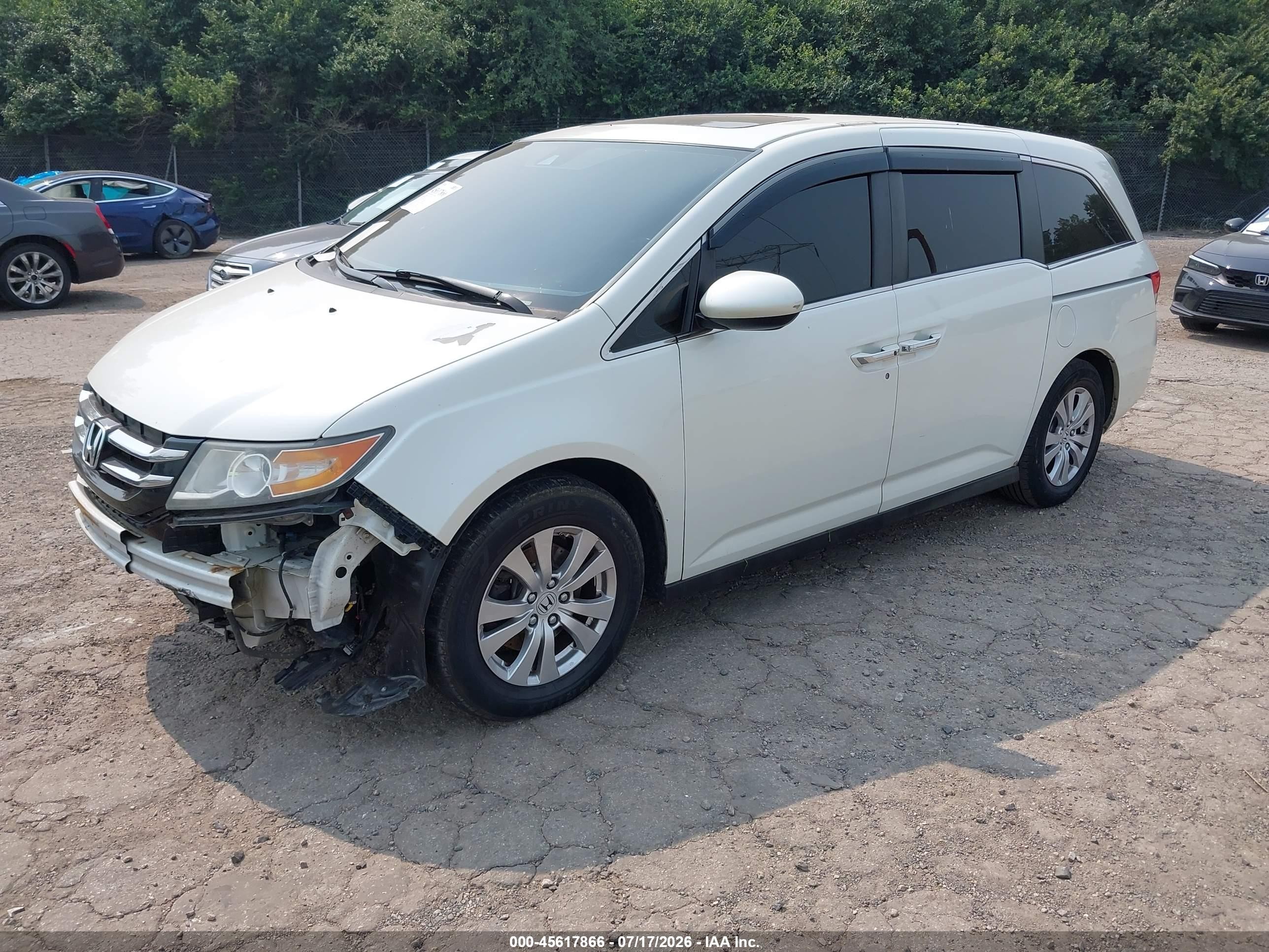 2014 Honda Odyssey Ex-l White vin: 5FNRL5H63EB080987