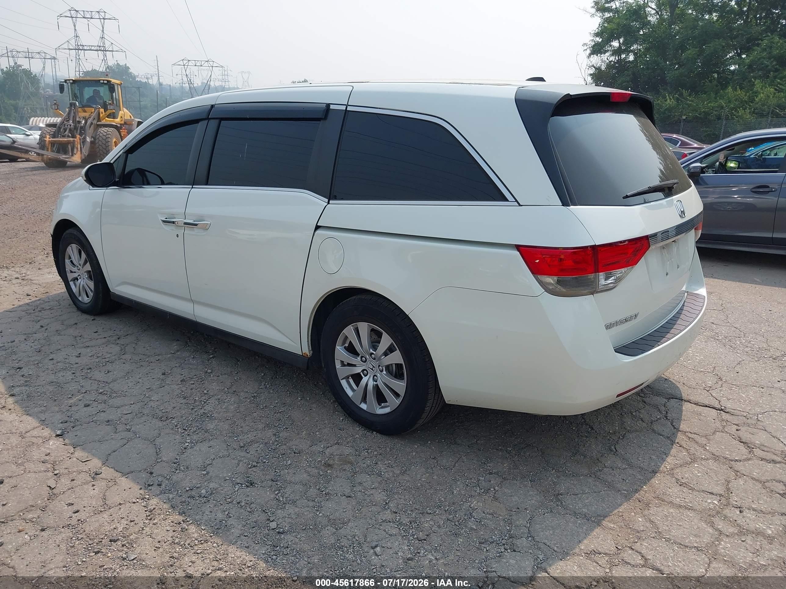 2014 Honda Odyssey Ex-l White vin: 5FNRL5H63EB080987