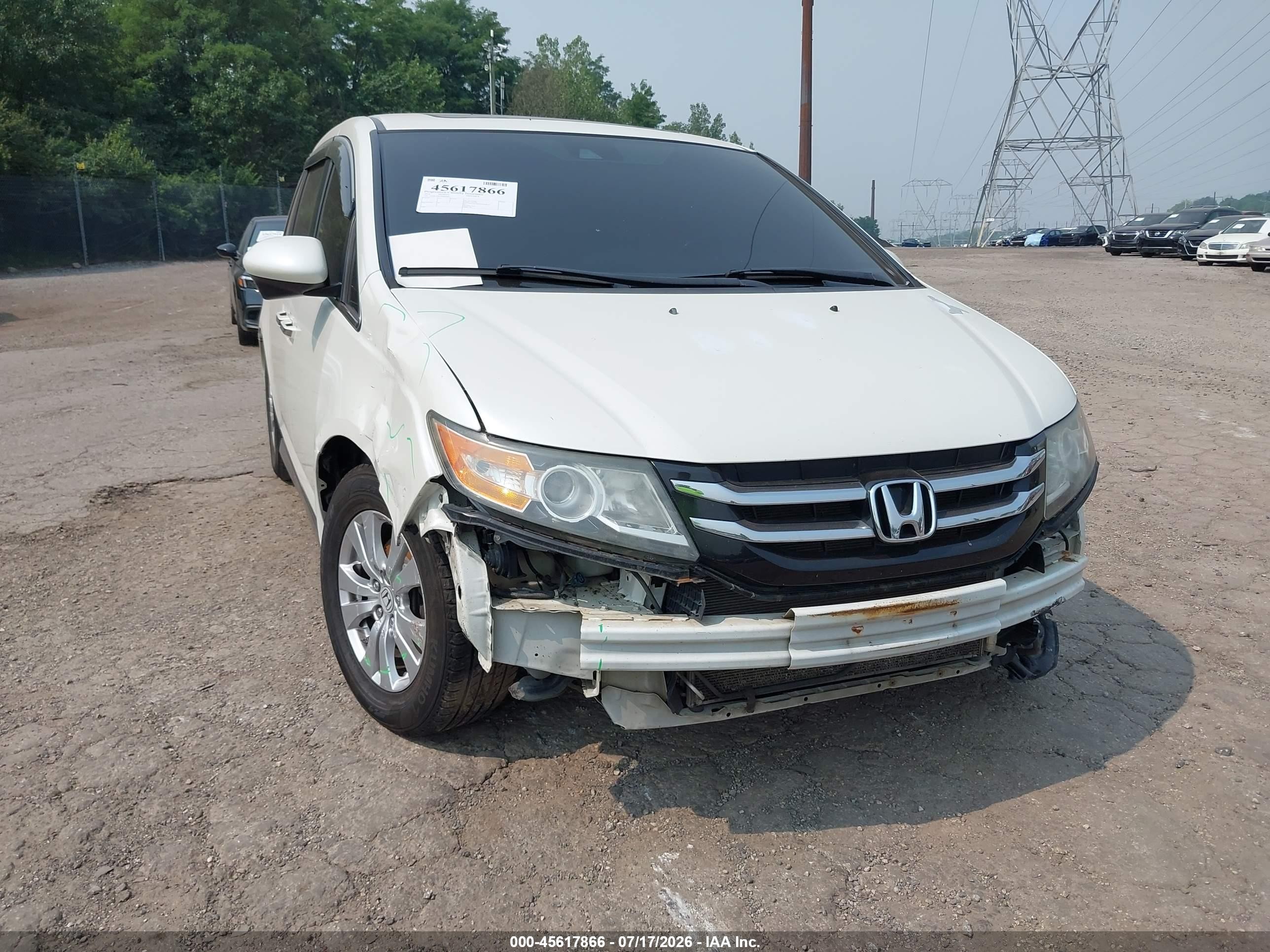 2014 Honda Odyssey Ex-l White vin: 5FNRL5H63EB080987