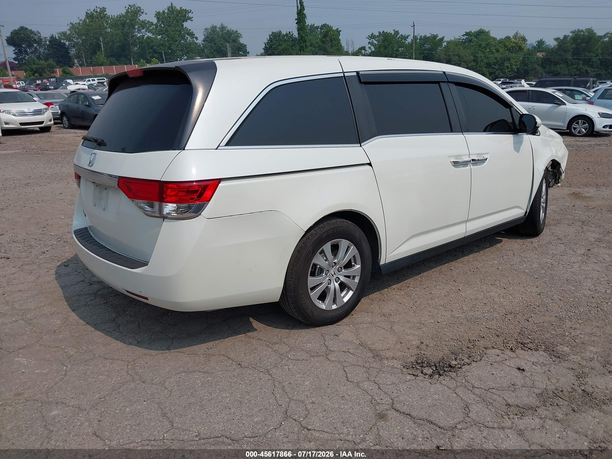 2014 Honda Odyssey Ex-l White vin: 5FNRL5H63EB080987