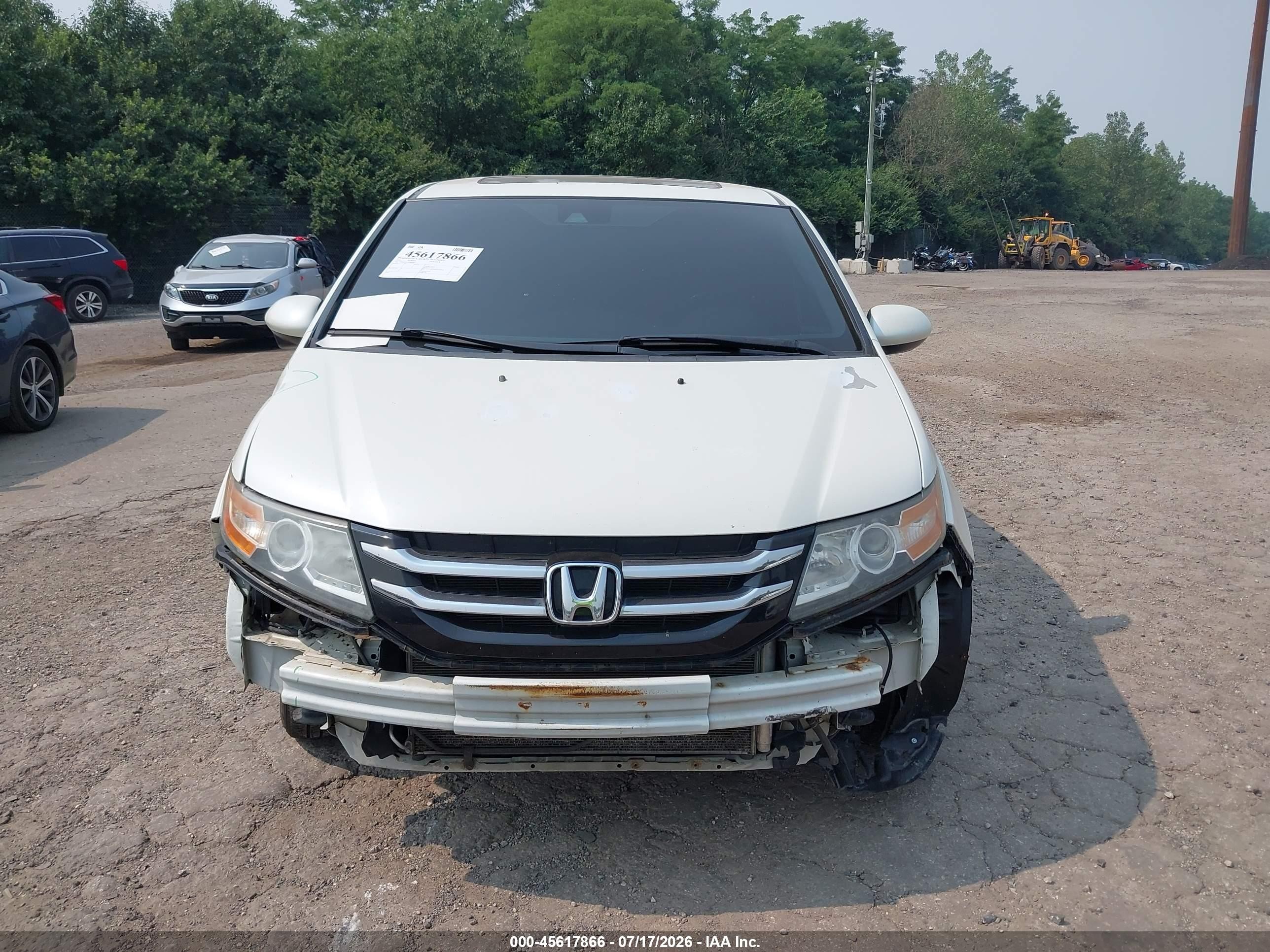 2014 Honda Odyssey Ex-l White vin: 5FNRL5H63EB080987