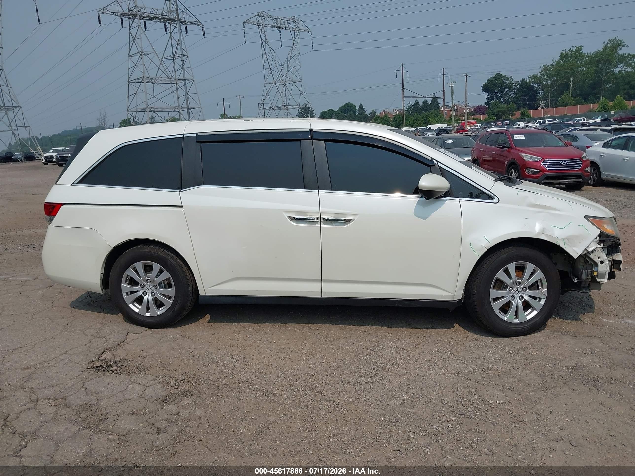 2014 Honda Odyssey Ex-l White vin: 5FNRL5H63EB080987