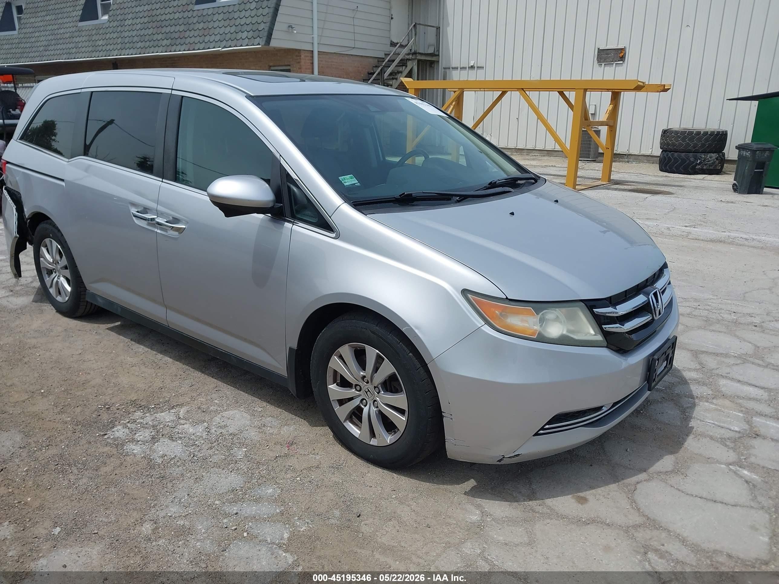 2014 Honda Odyssey Ex-l Silver vin: 5FNRL5H63EB084781