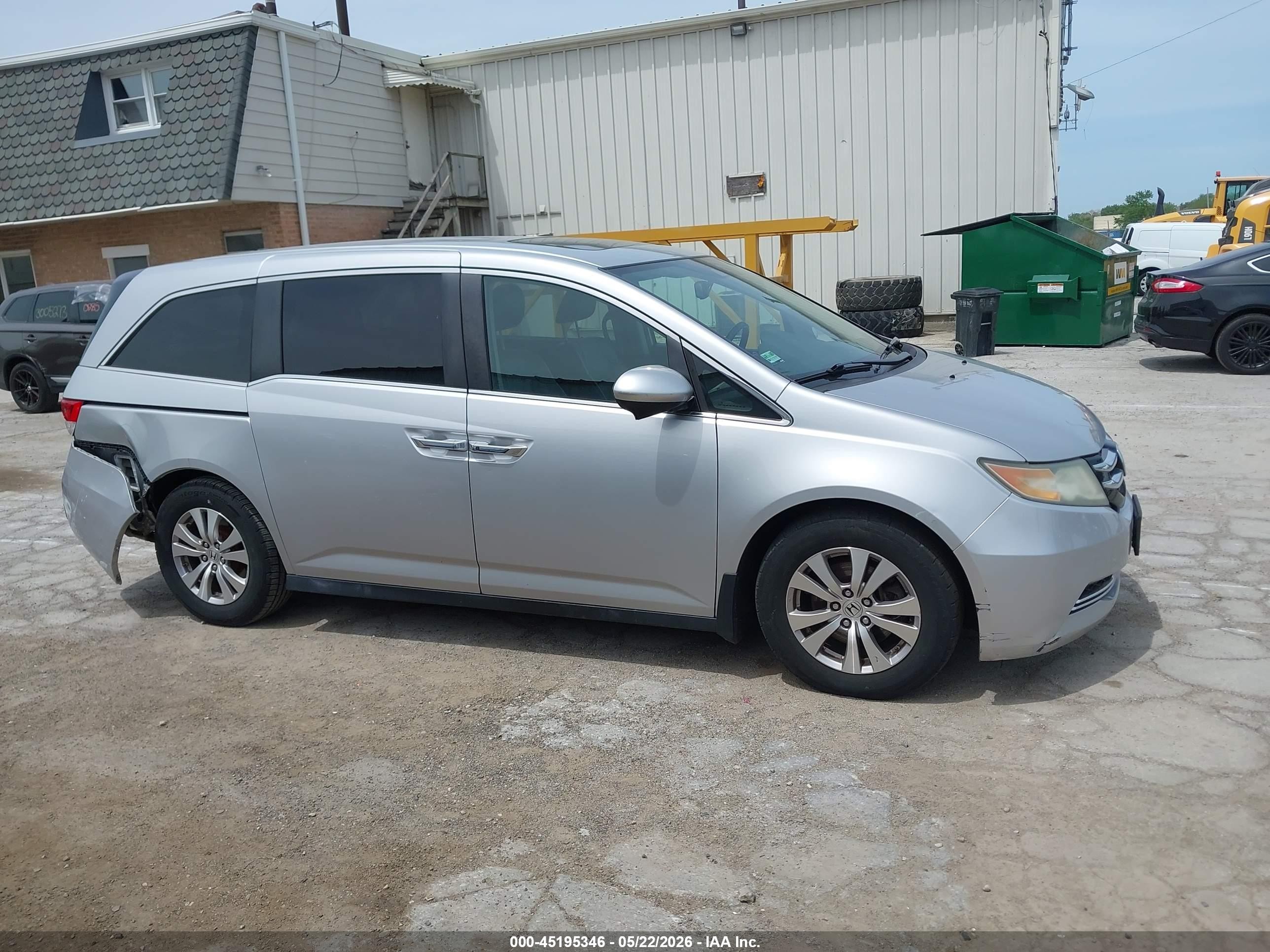 2014 Honda Odyssey Ex-l Silver vin: 5FNRL5H63EB084781