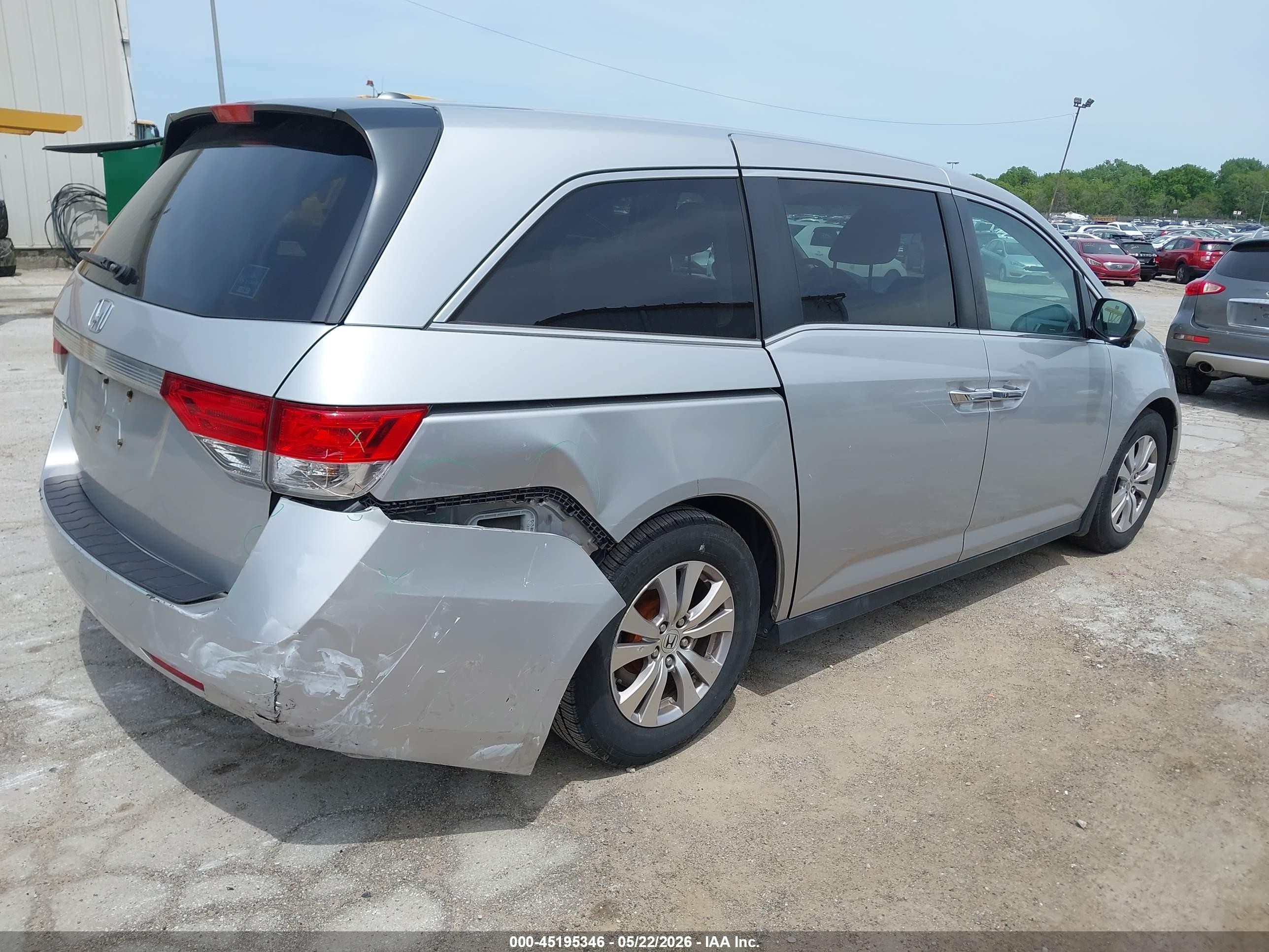 2014 Honda Odyssey Ex-l Silver vin: 5FNRL5H63EB084781