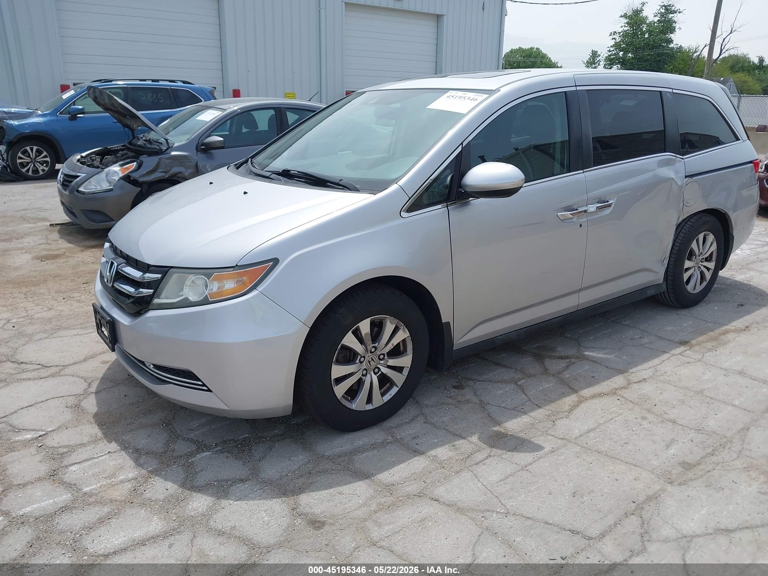 2014 Honda Odyssey Ex-l Silver vin: 5FNRL5H63EB084781