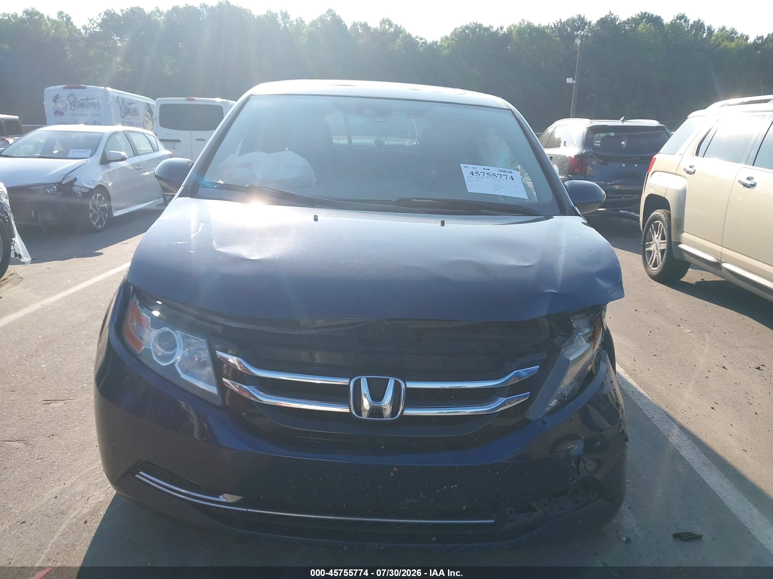 2014 Honda Odyssey Ex-l Blue vin: 5FNRL5H63EB092038