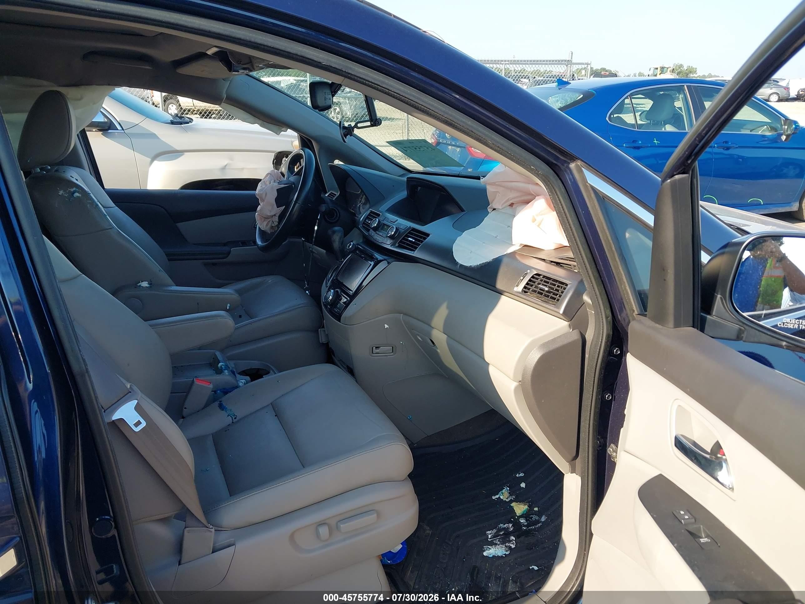 2014 Honda Odyssey Ex-l Blue vin: 5FNRL5H63EB092038