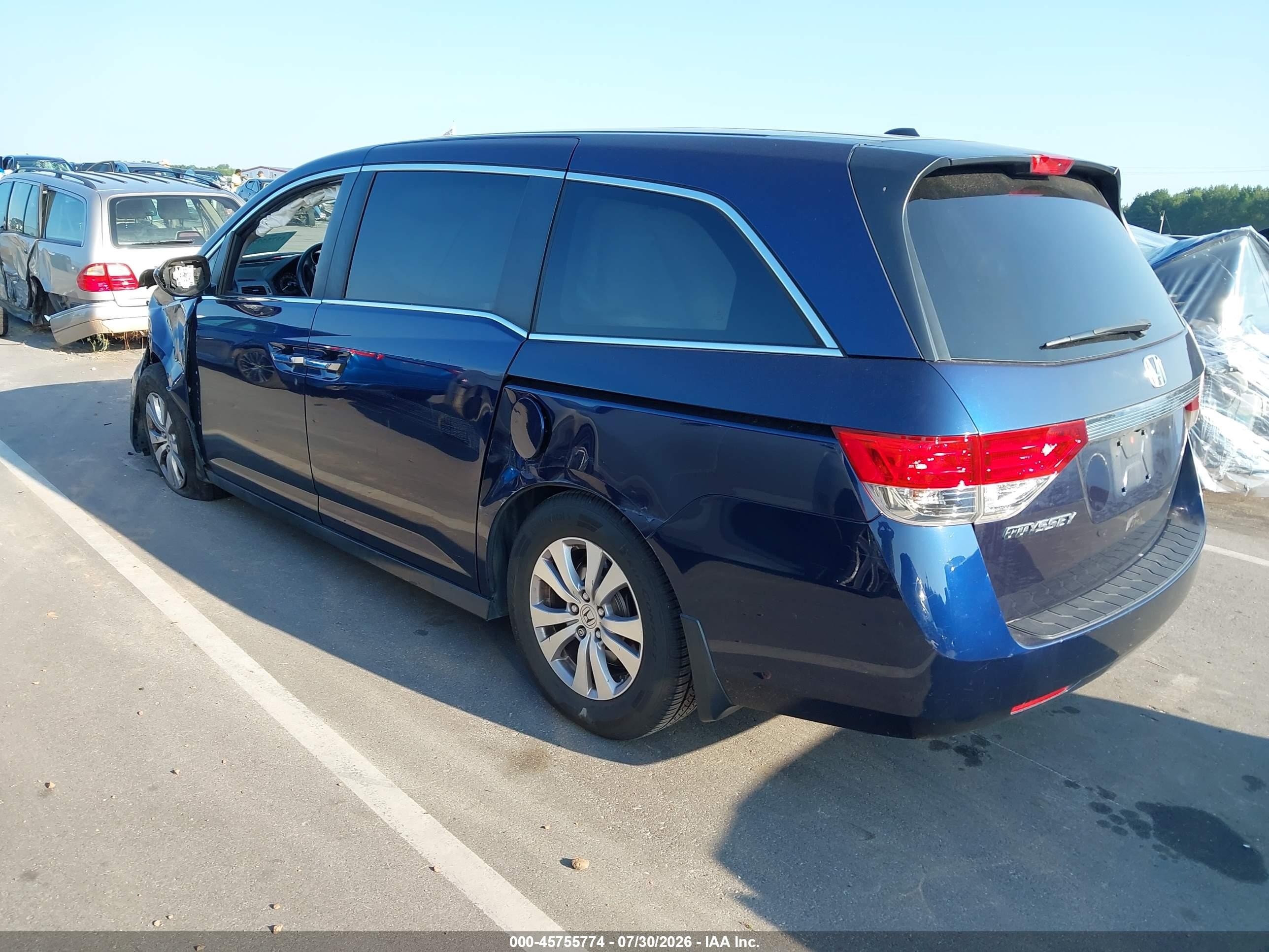 2014 Honda Odyssey Ex-l Blue vin: 5FNRL5H63EB092038