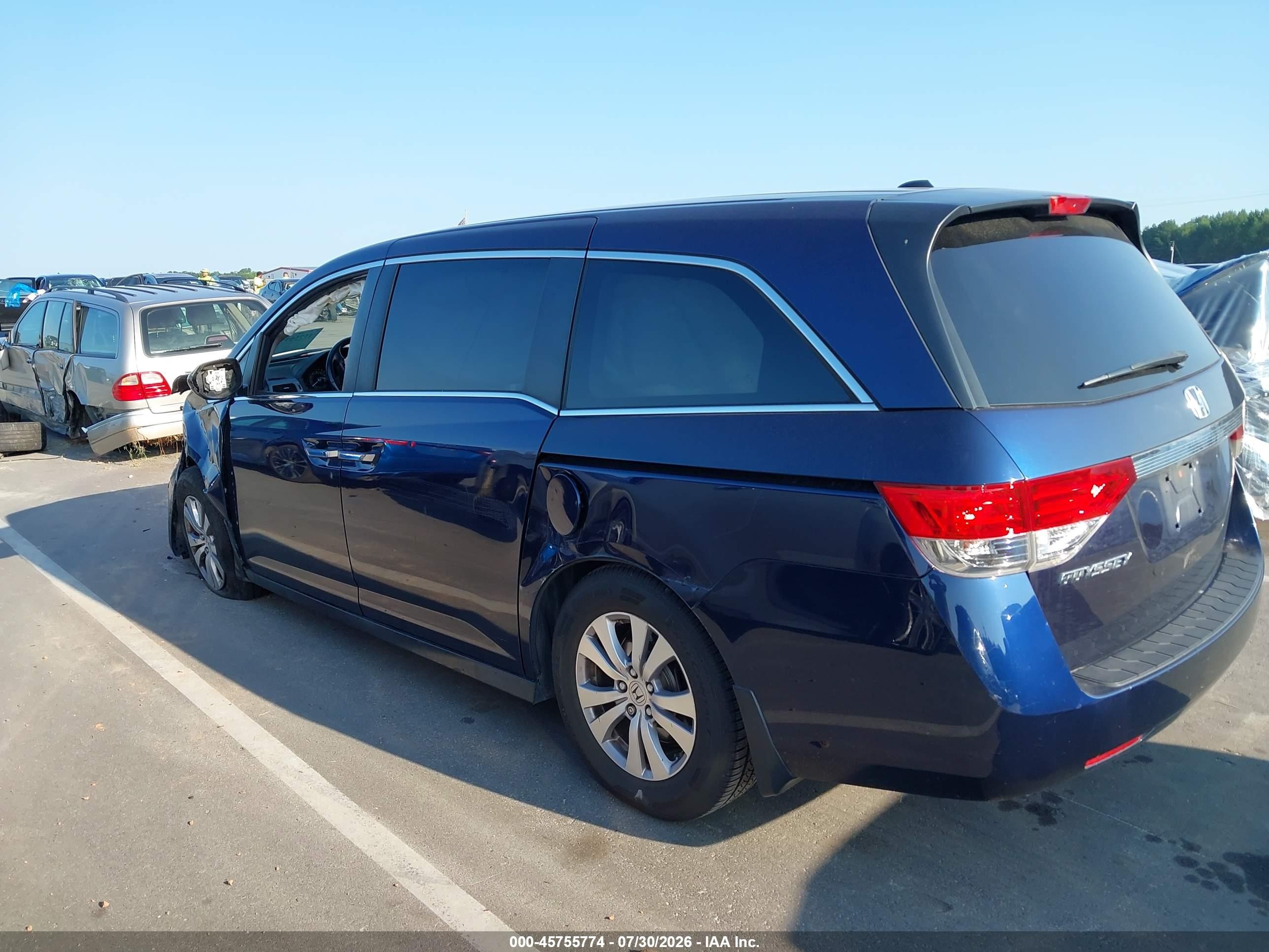 2014 Honda Odyssey Ex-l Blue vin: 5FNRL5H63EB092038