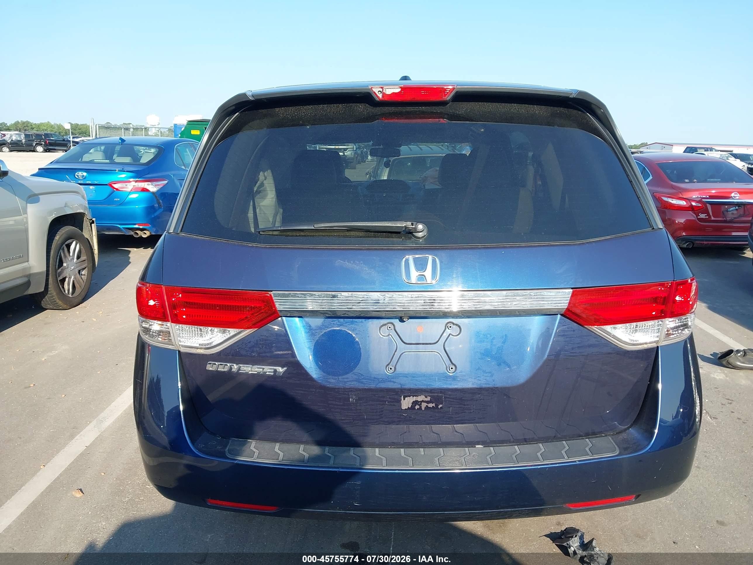 2014 Honda Odyssey Ex-l Blue vin: 5FNRL5H63EB092038