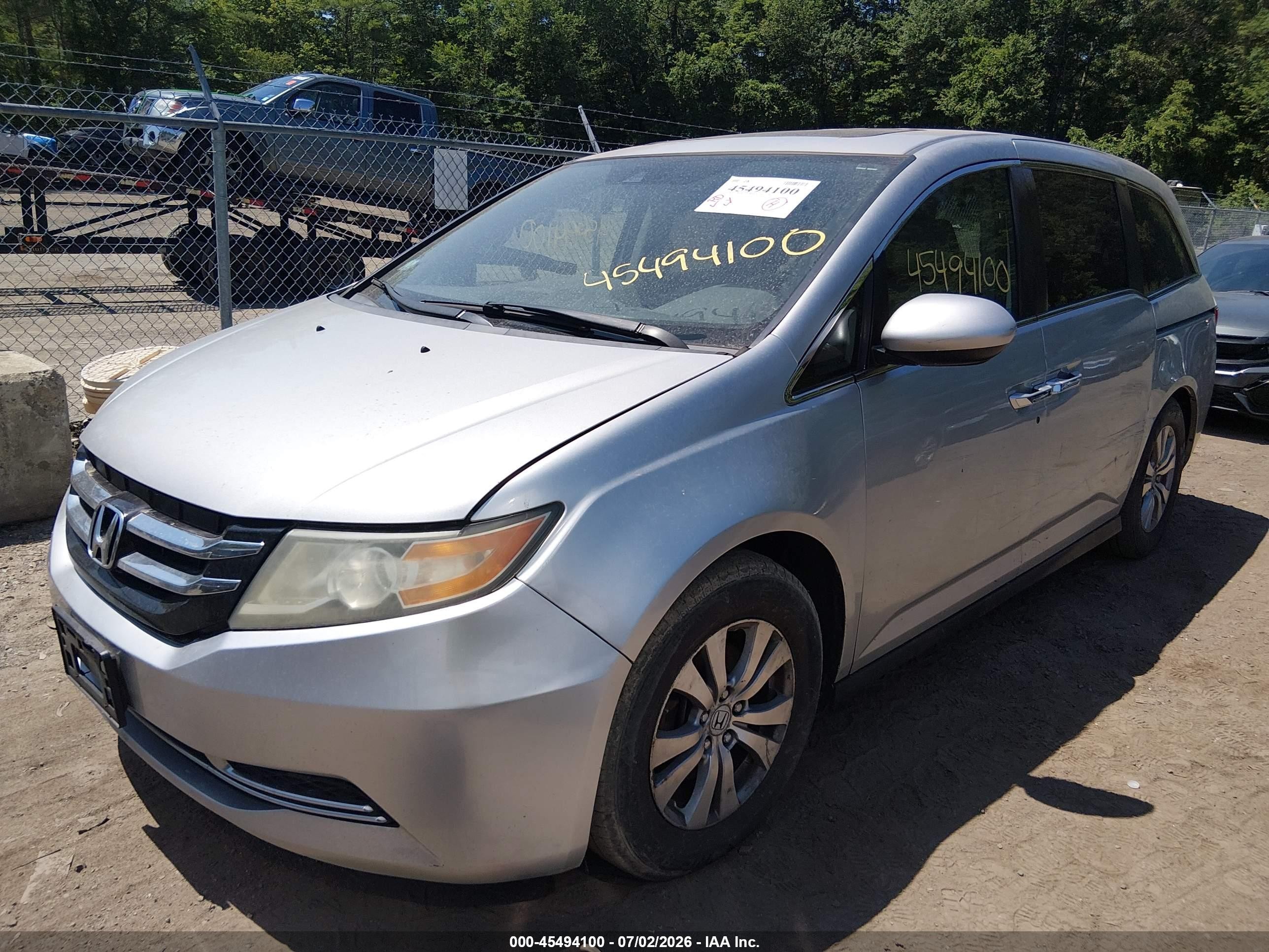 2014 Honda Odyssey Ex-l Silver vin: 5FNRL5H63EB138466