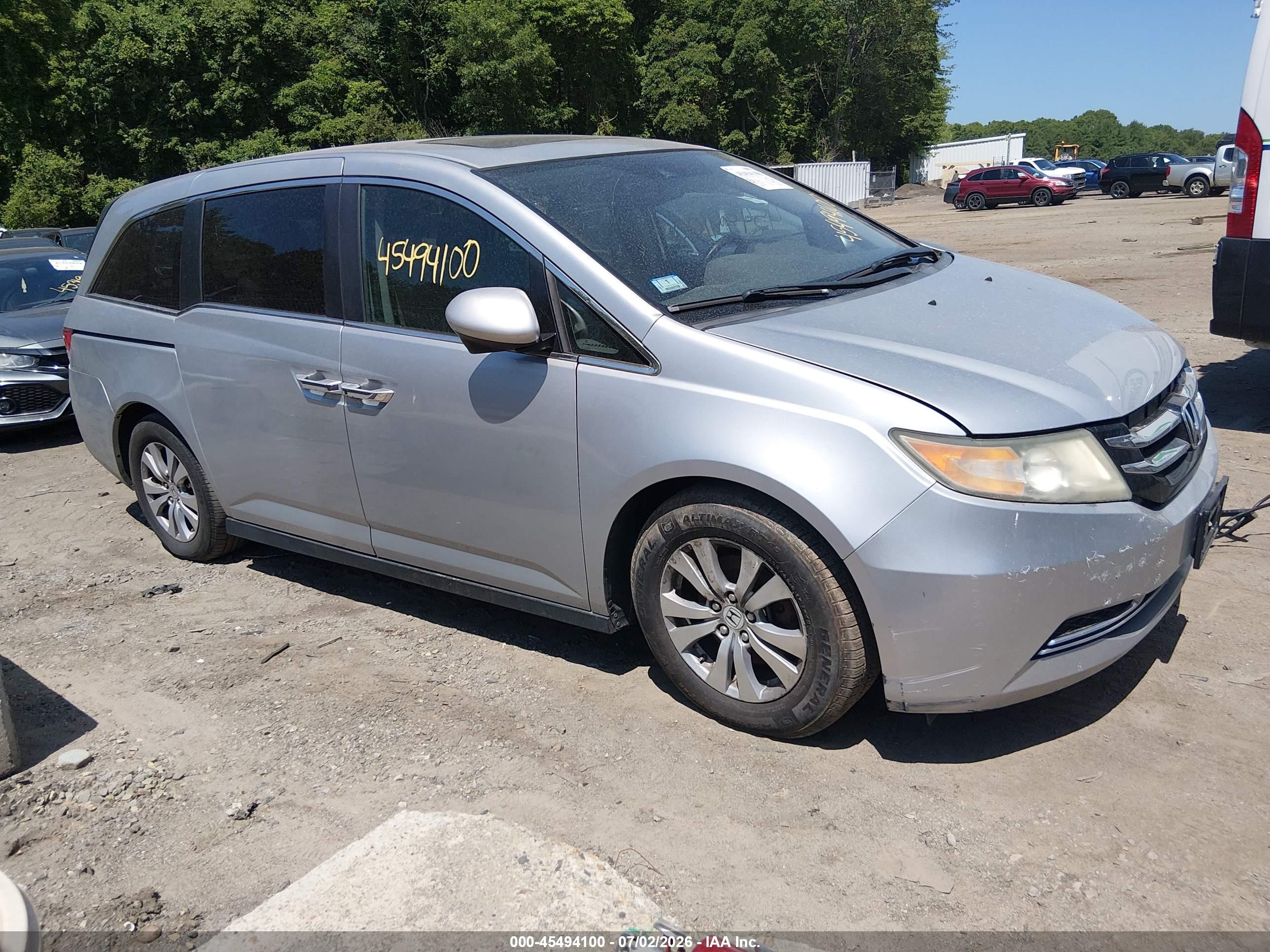 2014 Honda Odyssey Ex-l Silver vin: 5FNRL5H63EB138466