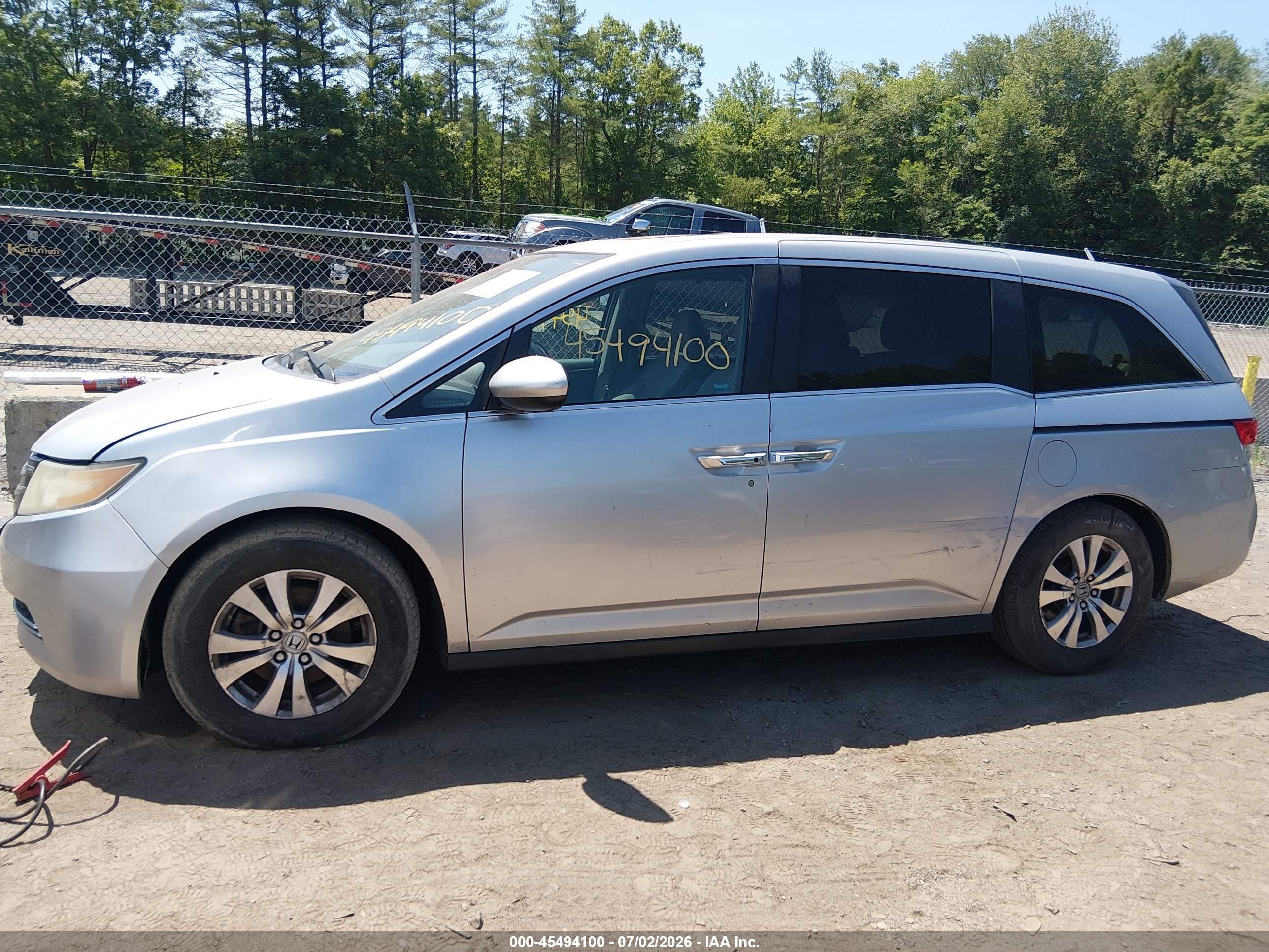 2014 Honda Odyssey Ex-l Silver vin: 5FNRL5H63EB138466