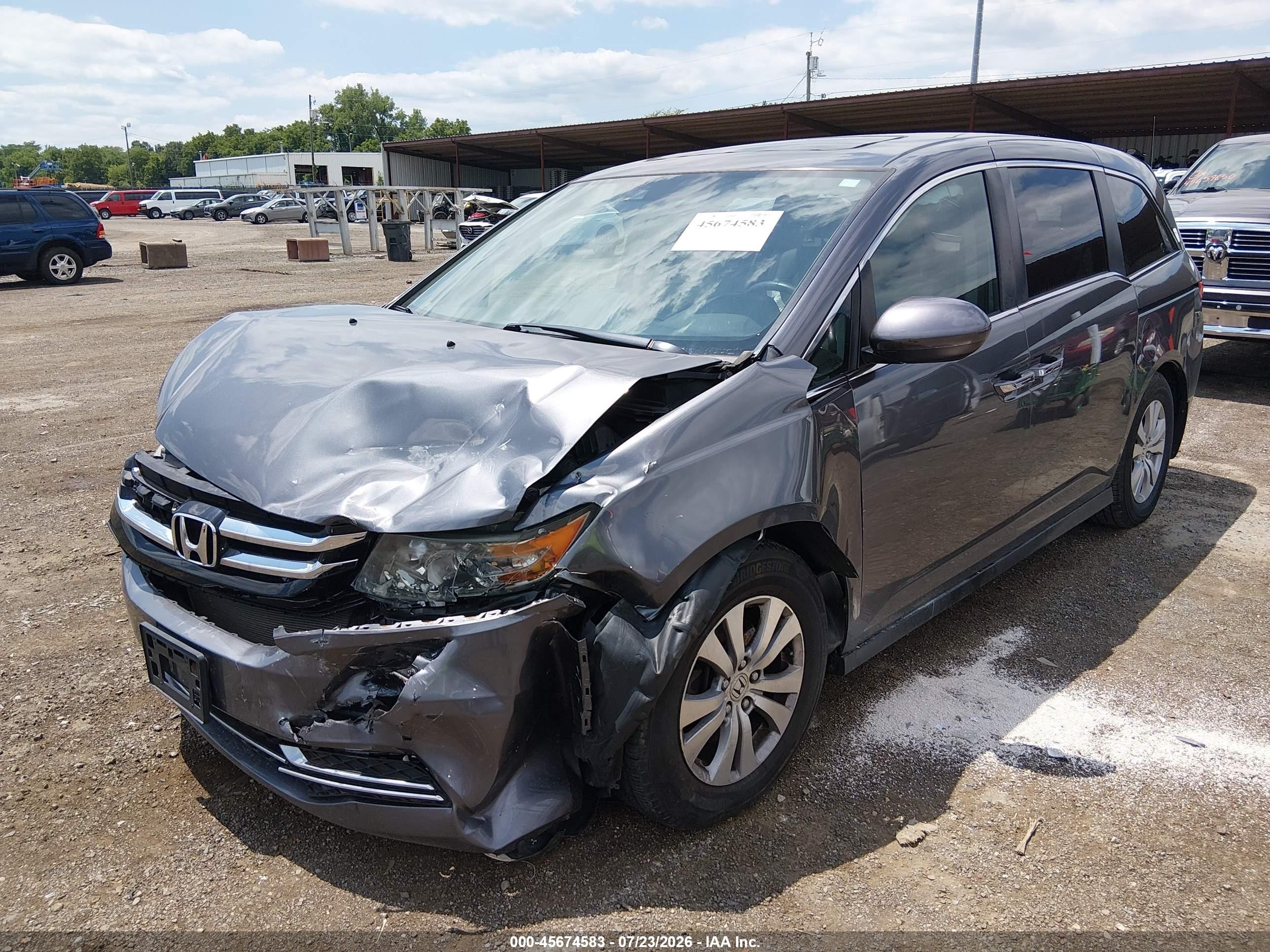 2015 Honda Odyssey Ex-l Gray vin: 5FNRL5H63FB005403