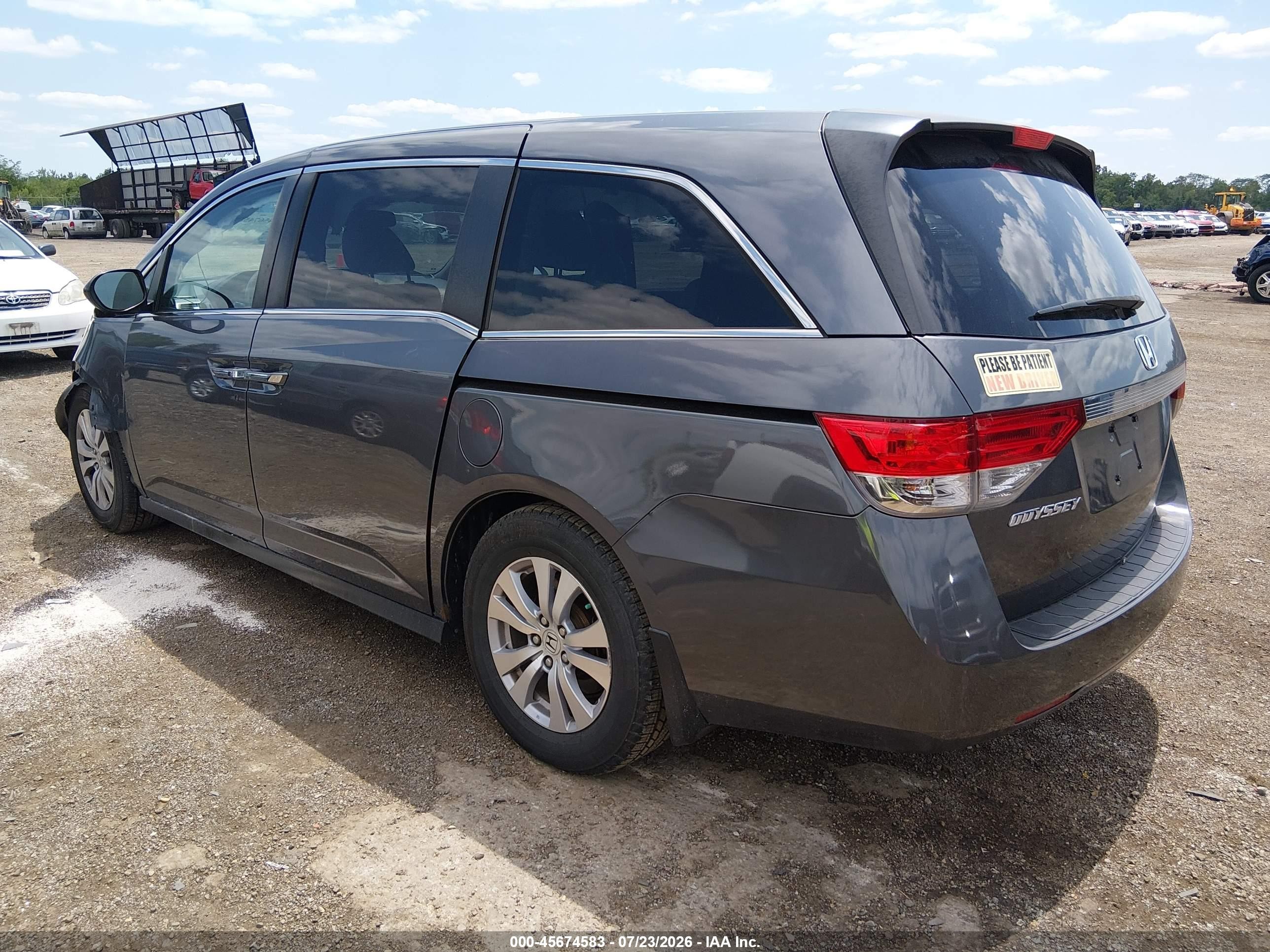 2015 Honda Odyssey Ex-l Gray vin: 5FNRL5H63FB005403