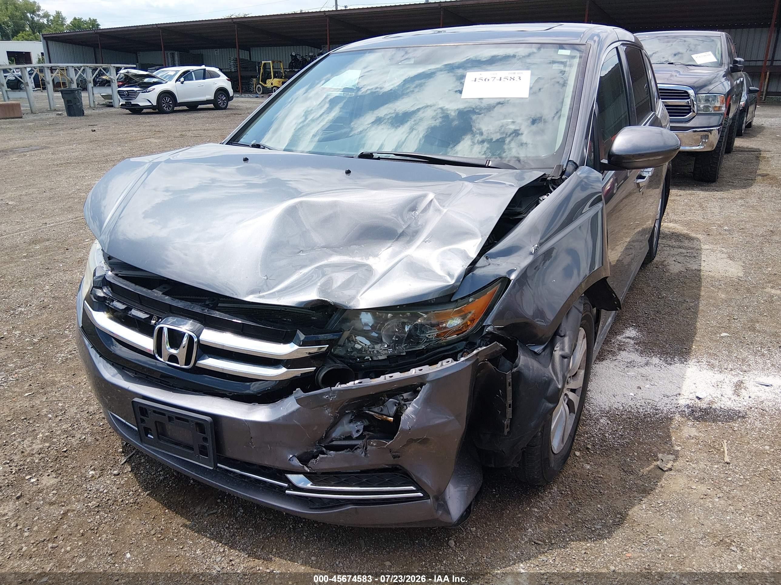 2015 Honda Odyssey Ex-l Gray vin: 5FNRL5H63FB005403