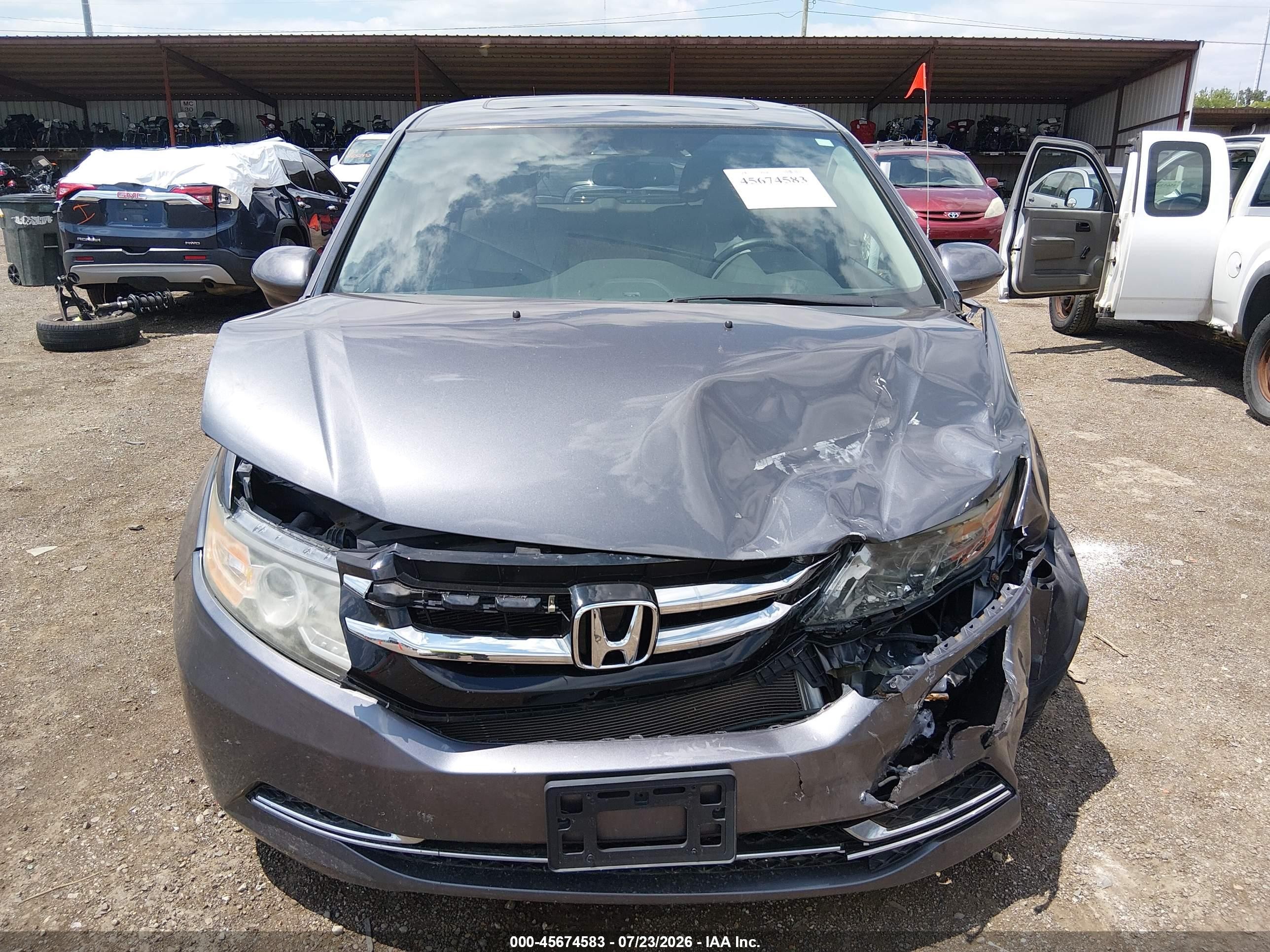 2015 Honda Odyssey Ex-l Gray vin: 5FNRL5H63FB005403