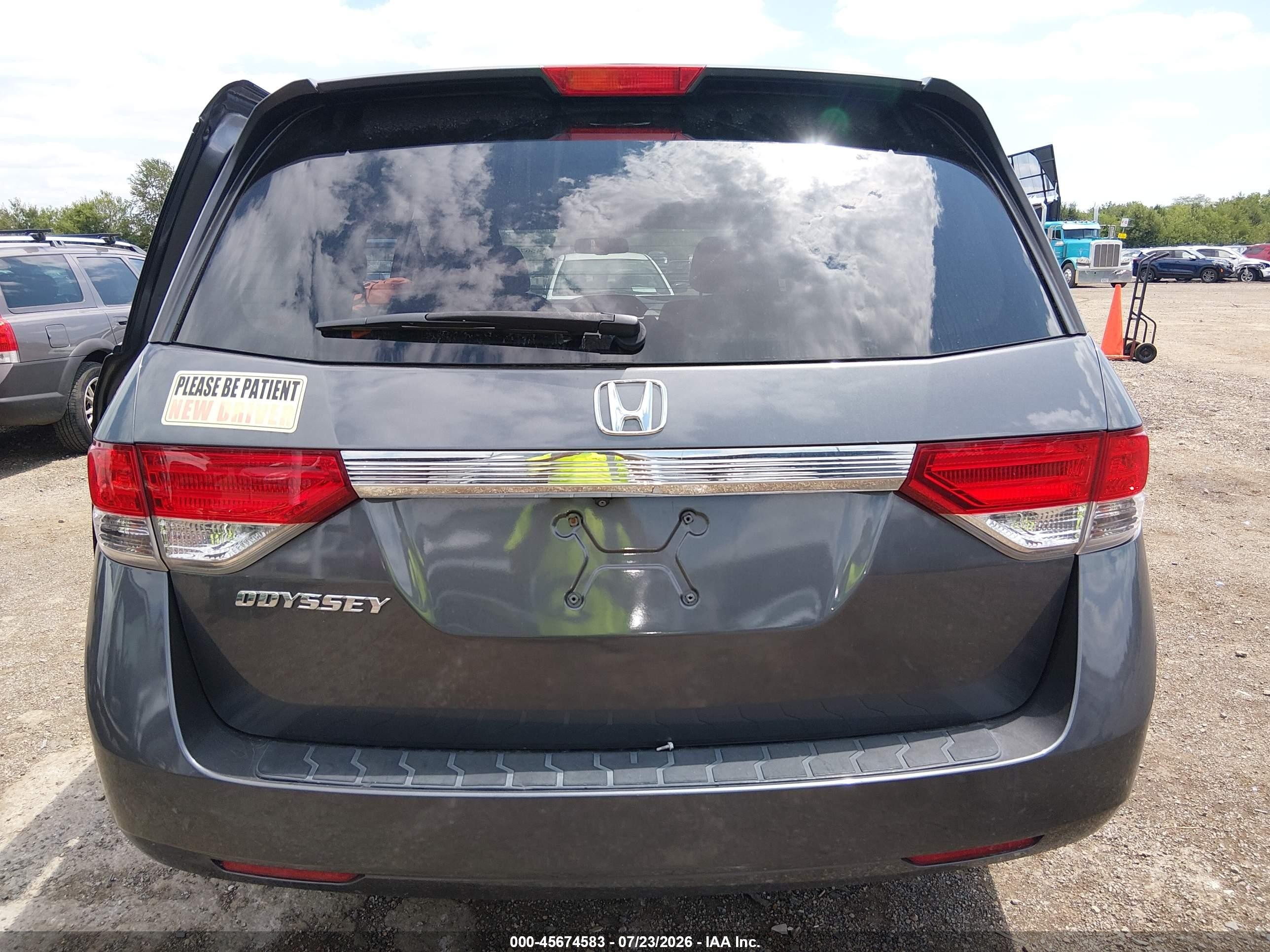 2015 Honda Odyssey Ex-l Gray vin: 5FNRL5H63FB005403