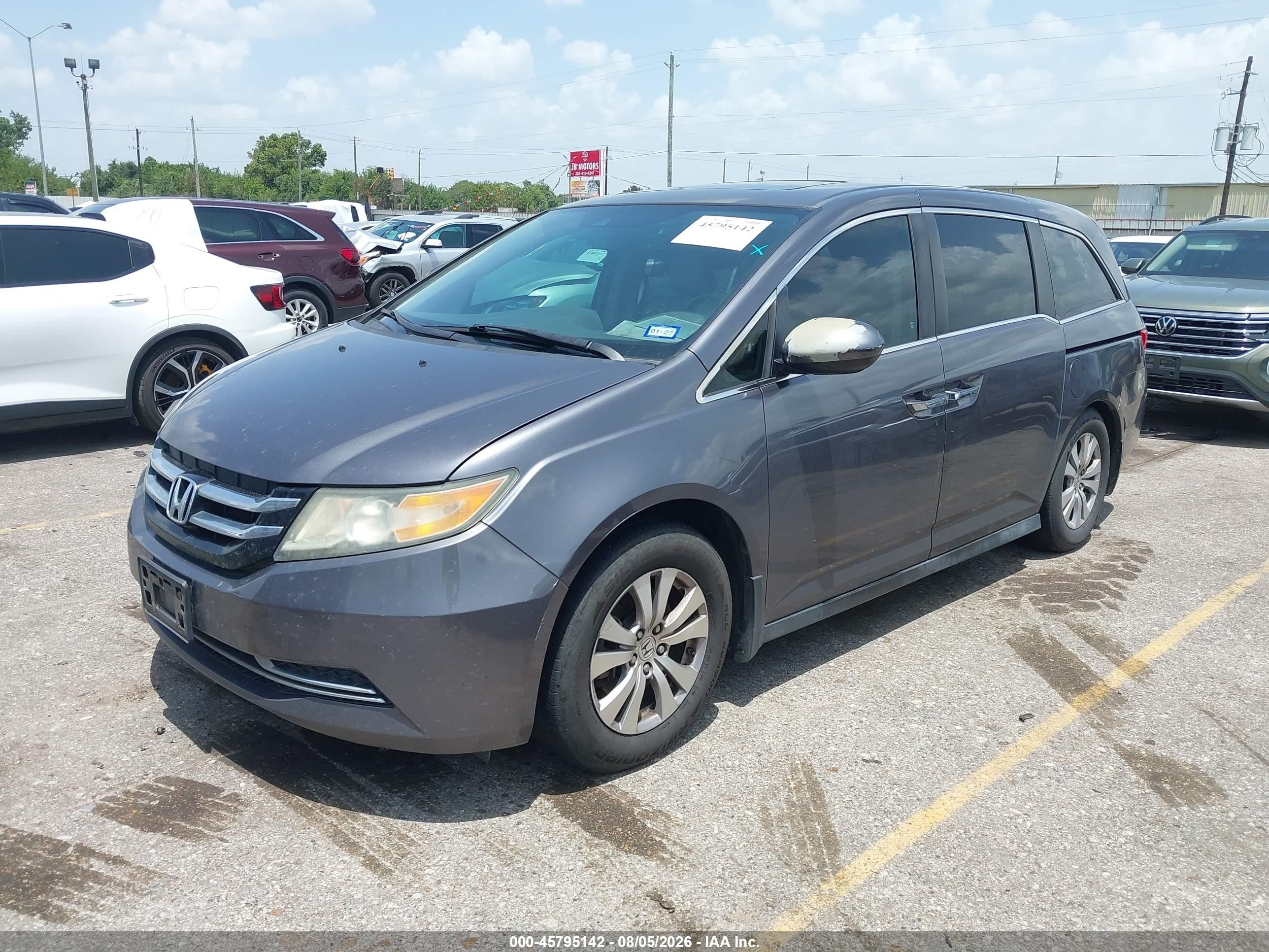 2015 Honda Odyssey Ex-l Gray vin: 5FNRL5H63FB016434