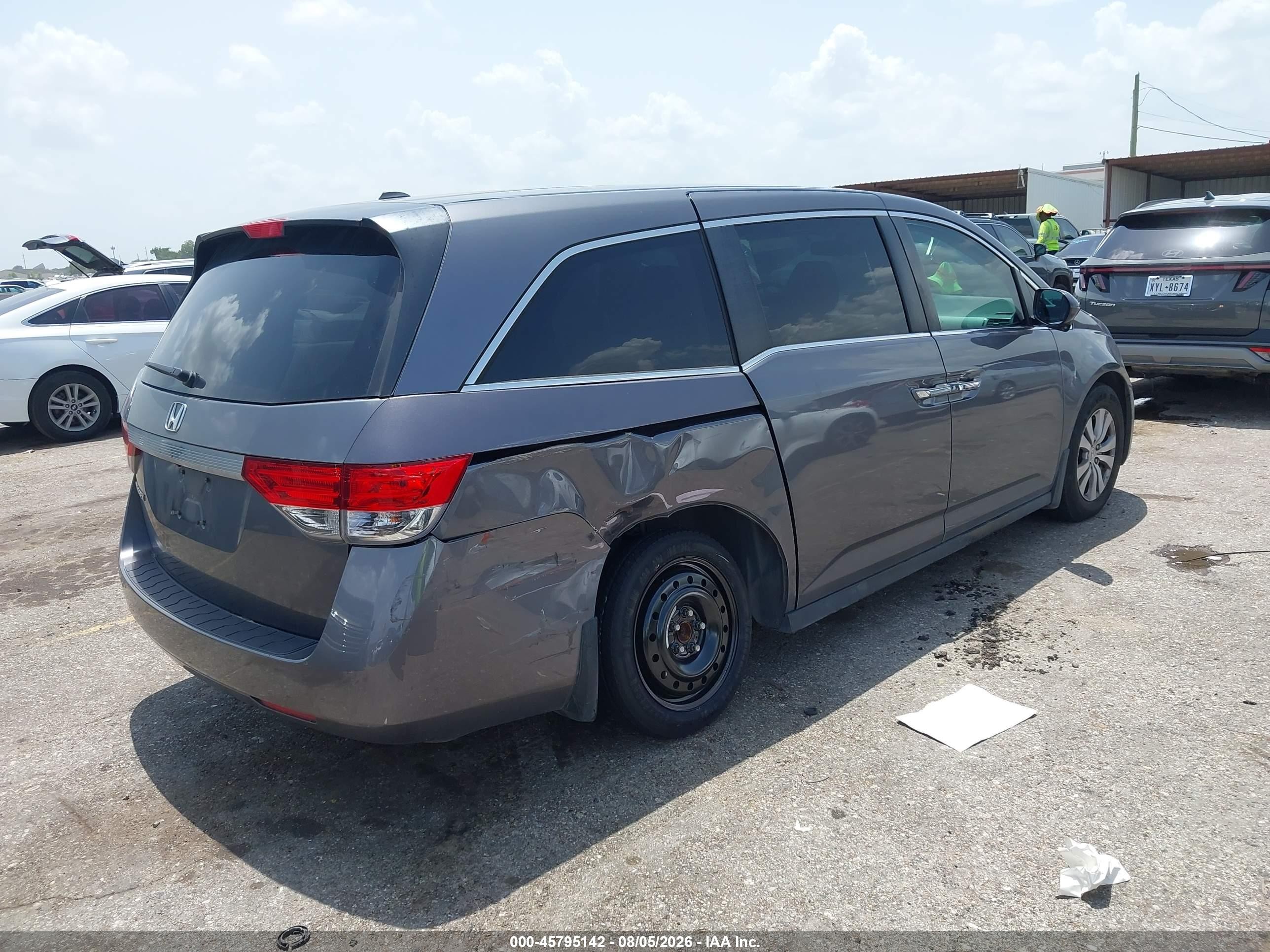 2015 Honda Odyssey Ex-l Gray vin: 5FNRL5H63FB016434