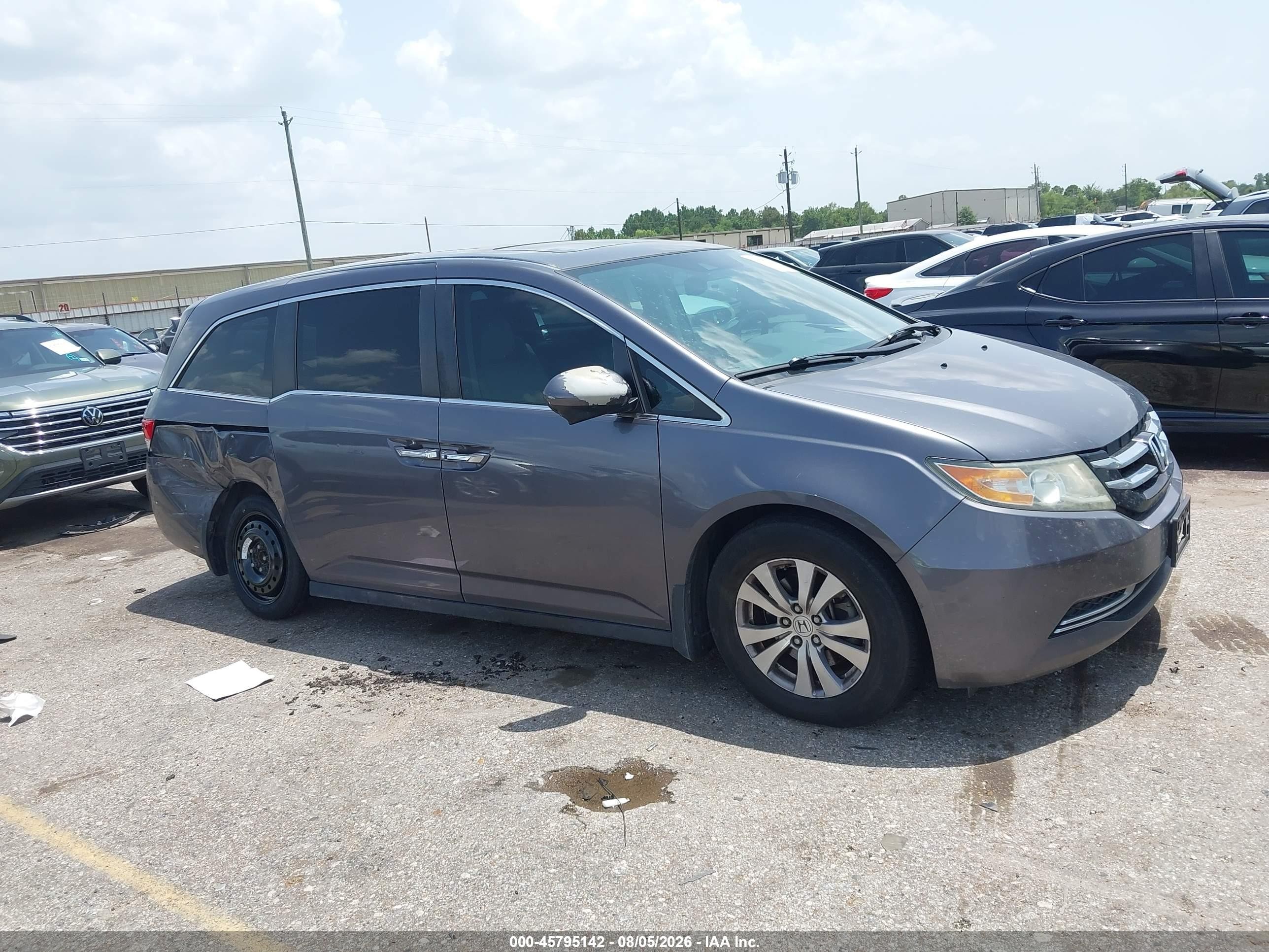 2015 Honda Odyssey Ex-l Gray vin: 5FNRL5H63FB016434