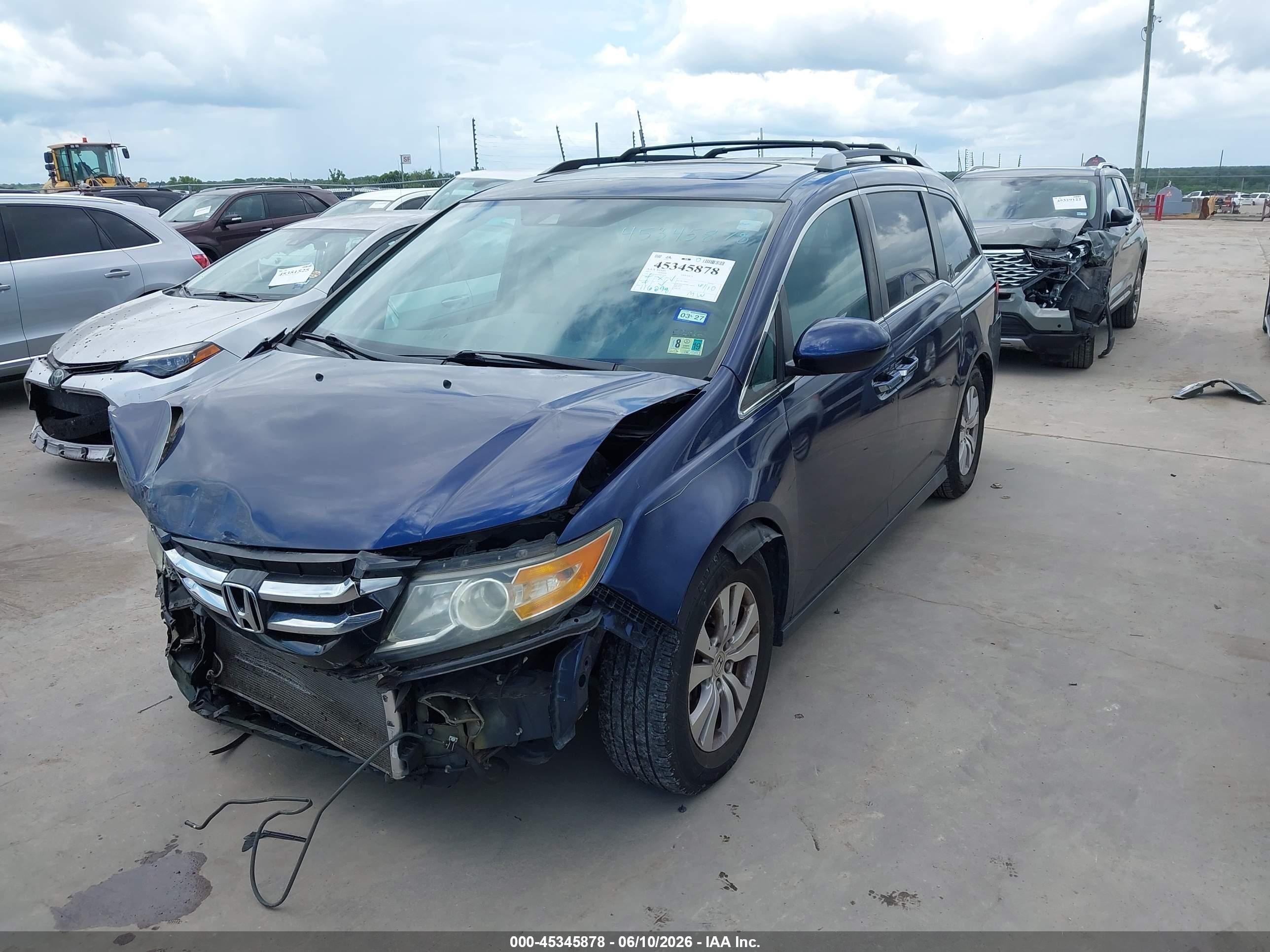 2015 Honda Odyssey Ex-l Blue vin: 5FNRL5H63FB016501